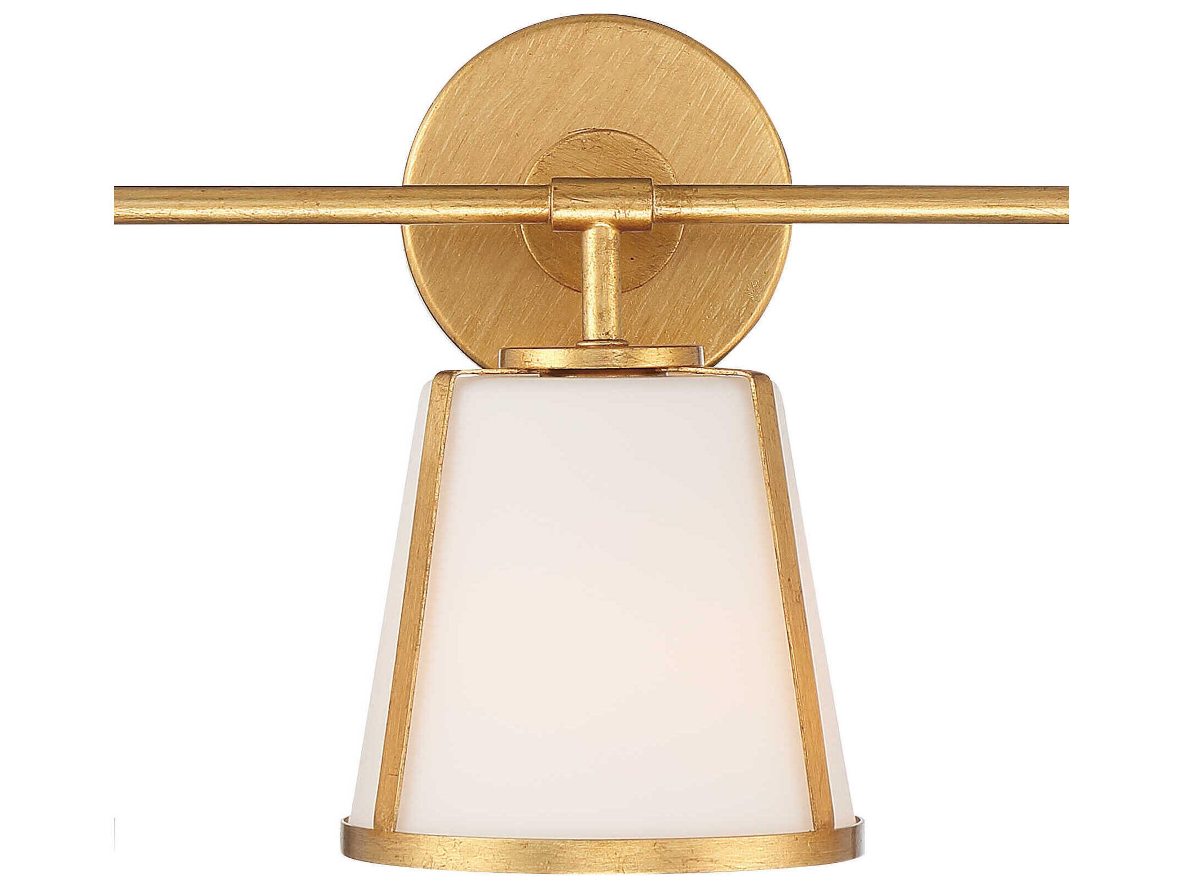 Crystorama Fulton 3-Light Antique Gold Glass Vanity Light