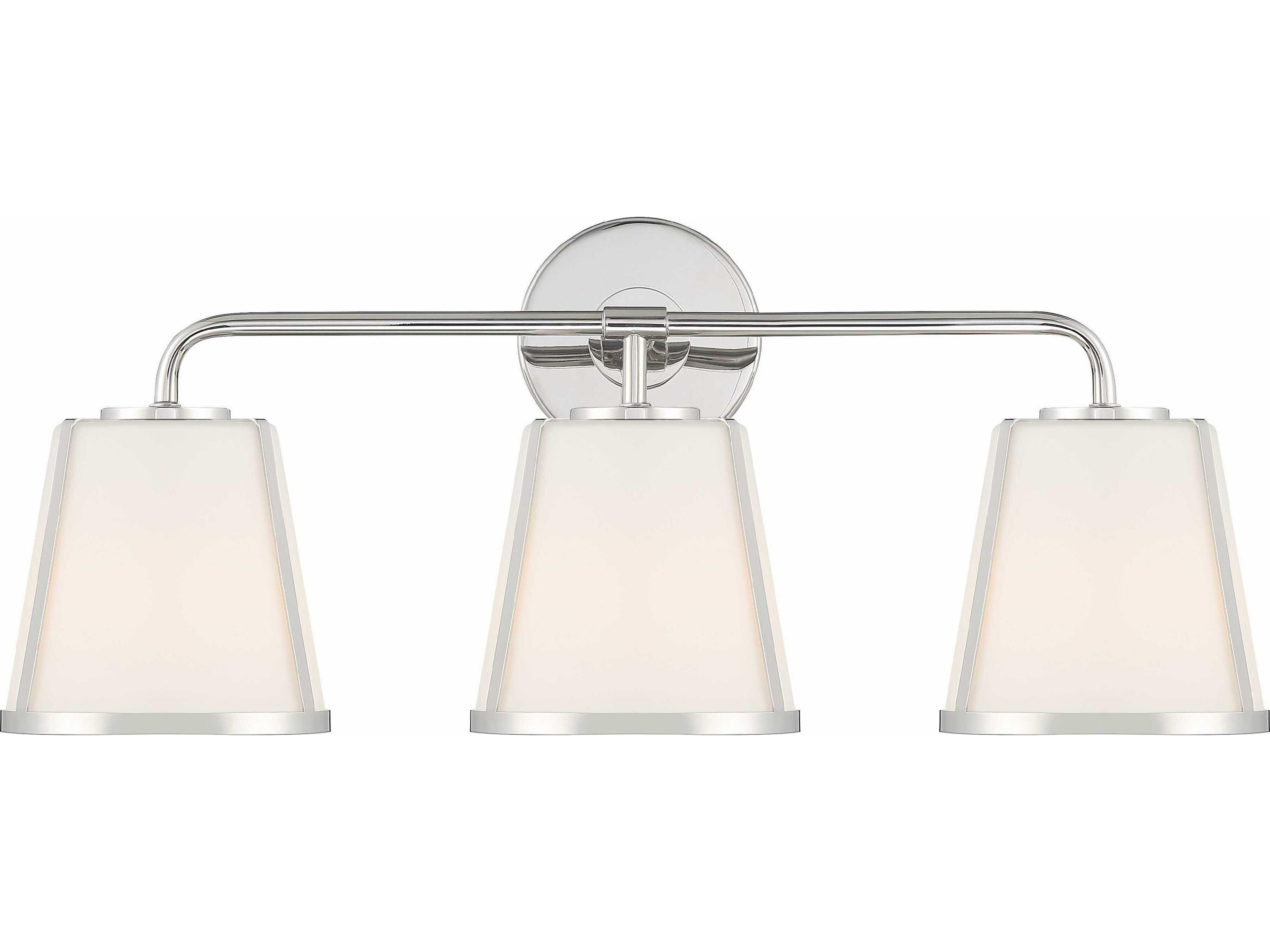 Fulton 3-Light Polished Nickel Glass Vanity Light