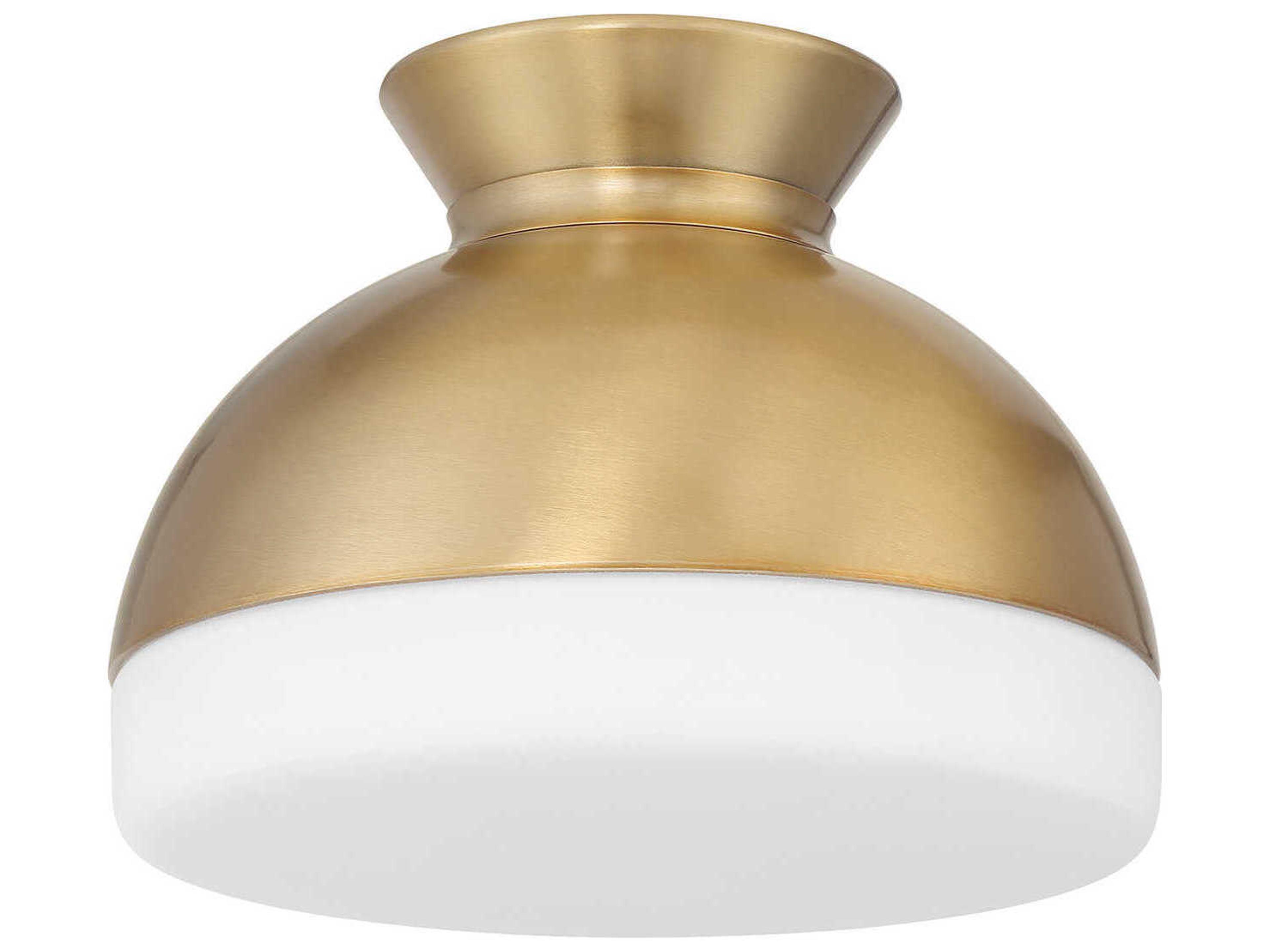 Crystorama Gidget 1-Light Vibrant Gold Dome Flush Mount