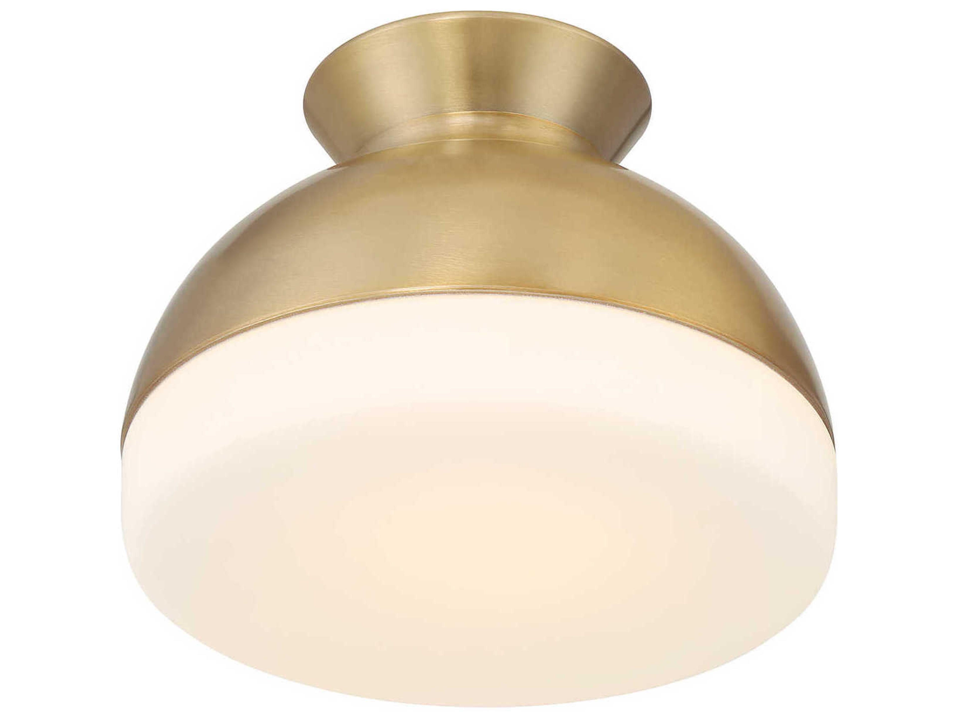 Crystorama Gidget 1-Light Vibrant Gold Dome Flush Mount