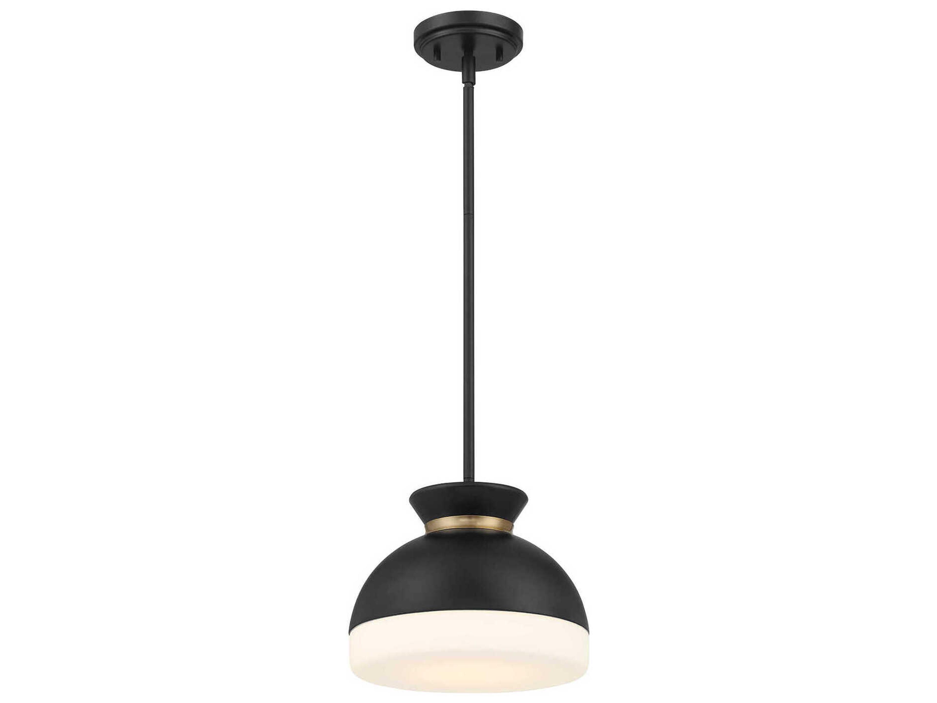 Gidget 1-Light Matte Black Vibrant Gold Dome Mini Pendant