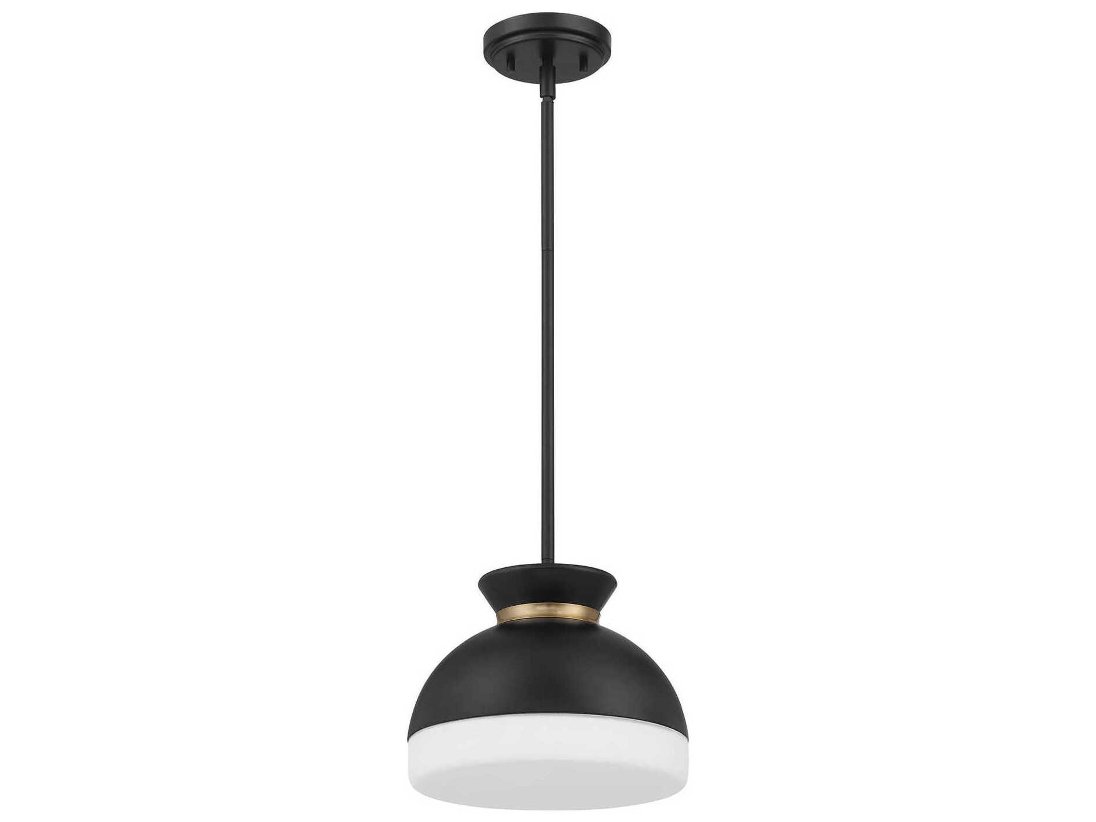 Crystorama Gidget 1-Light Matte Black Vibrant Gold Dome Mini Pendant