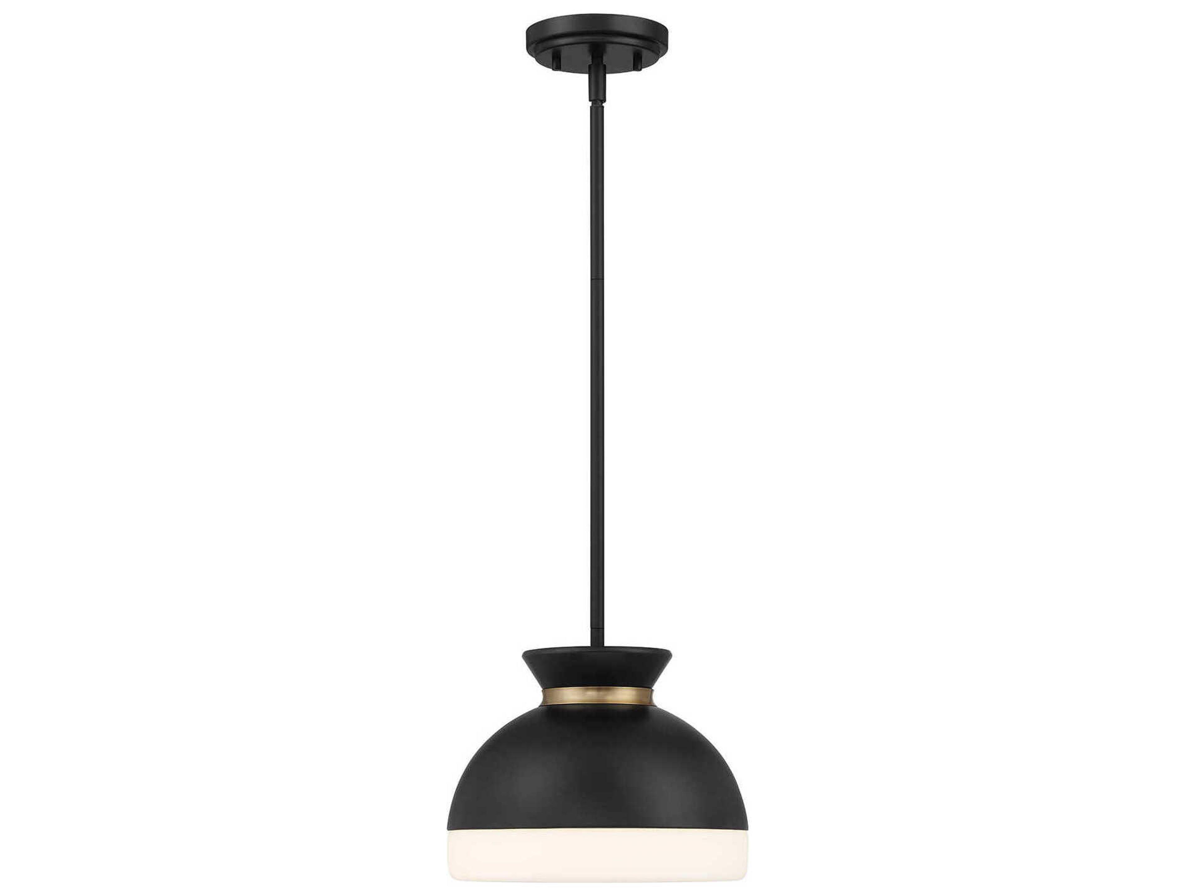 Crystorama Gidget 1-Light Matte Black Vibrant Gold Dome Mini Pendant