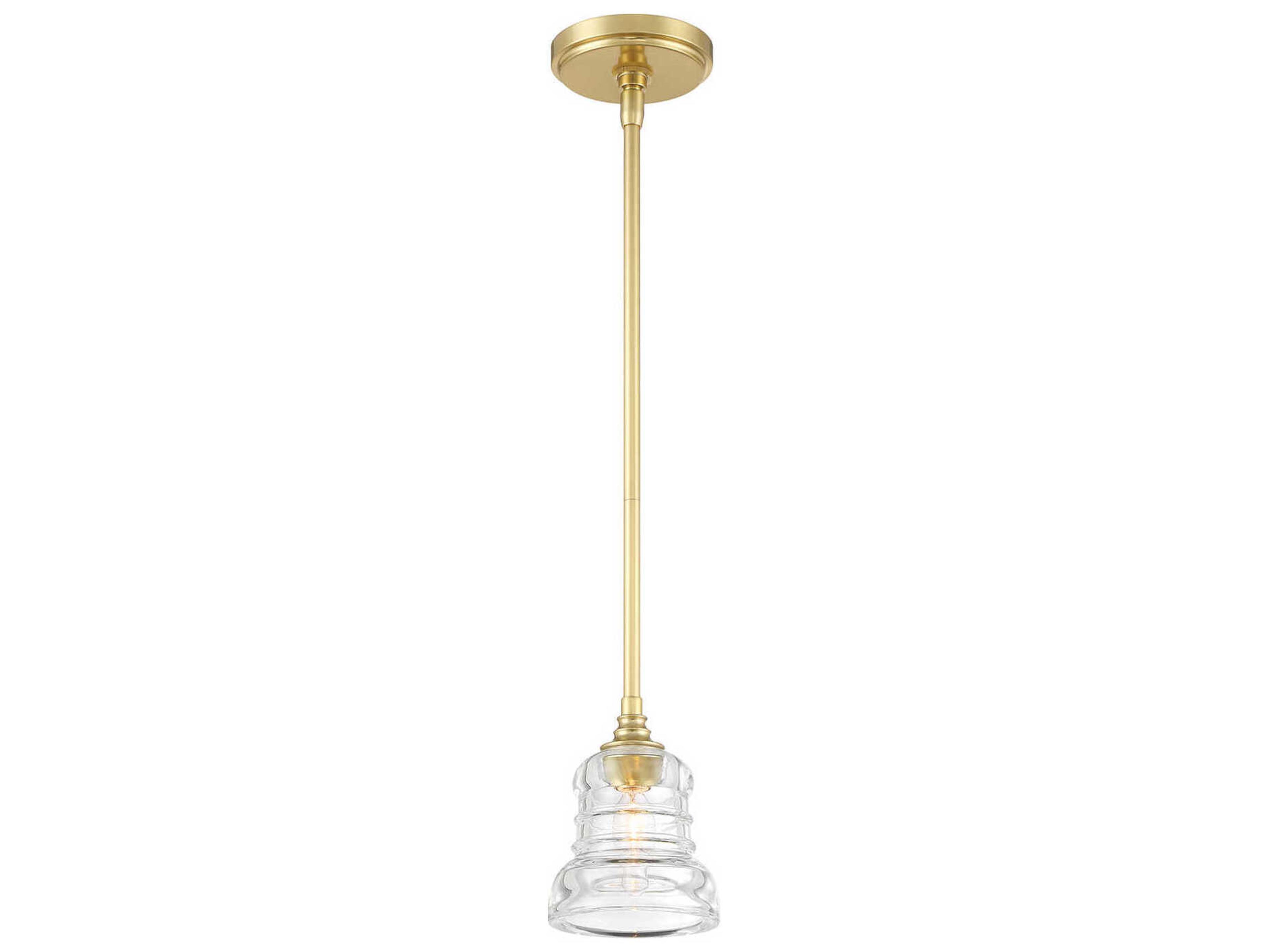 Gregory 1-Light Aged Brass Gold Bell Mini Pendant