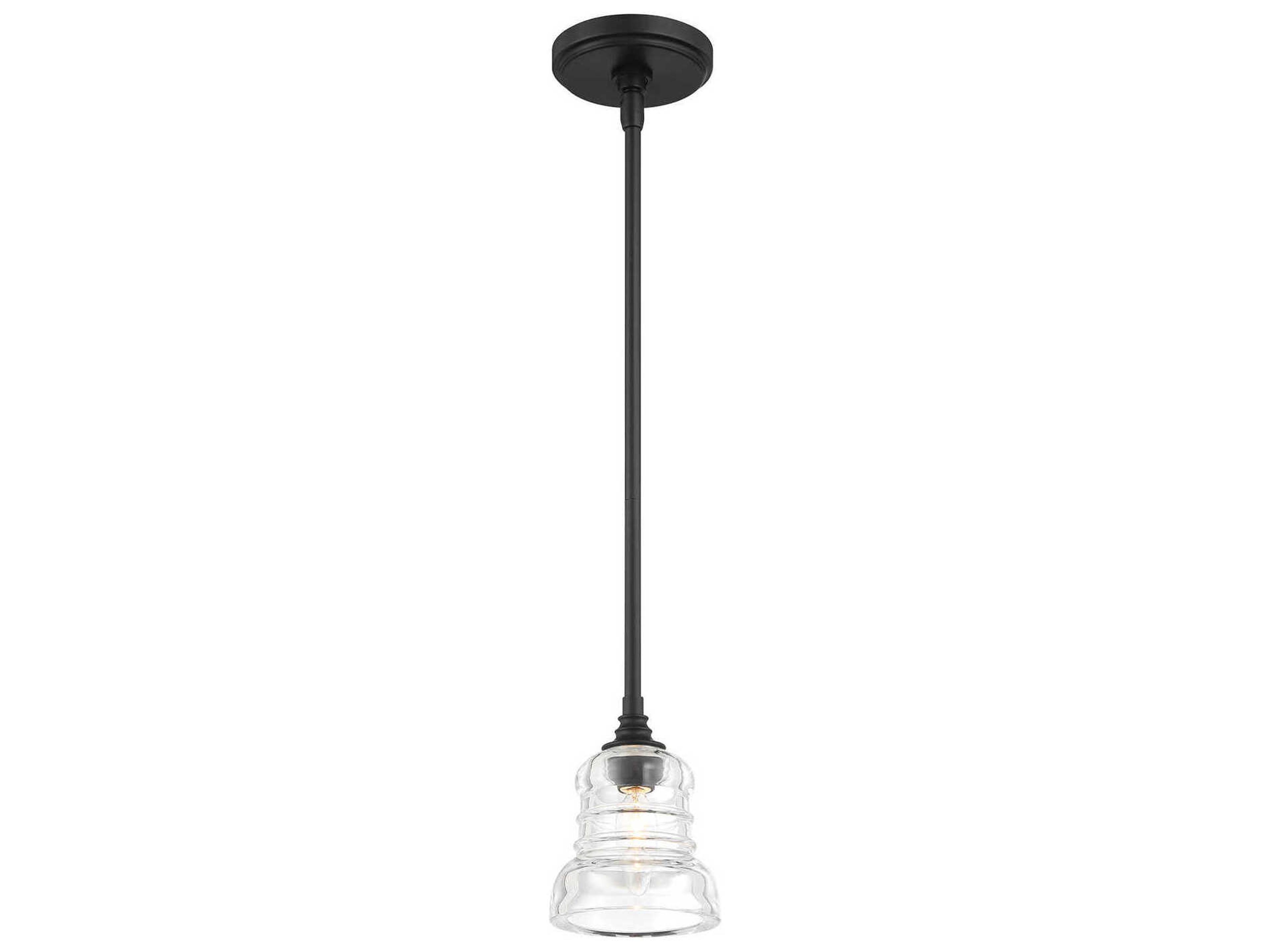 Gregory 1-Light Matte Black Bell Mini Pendant
