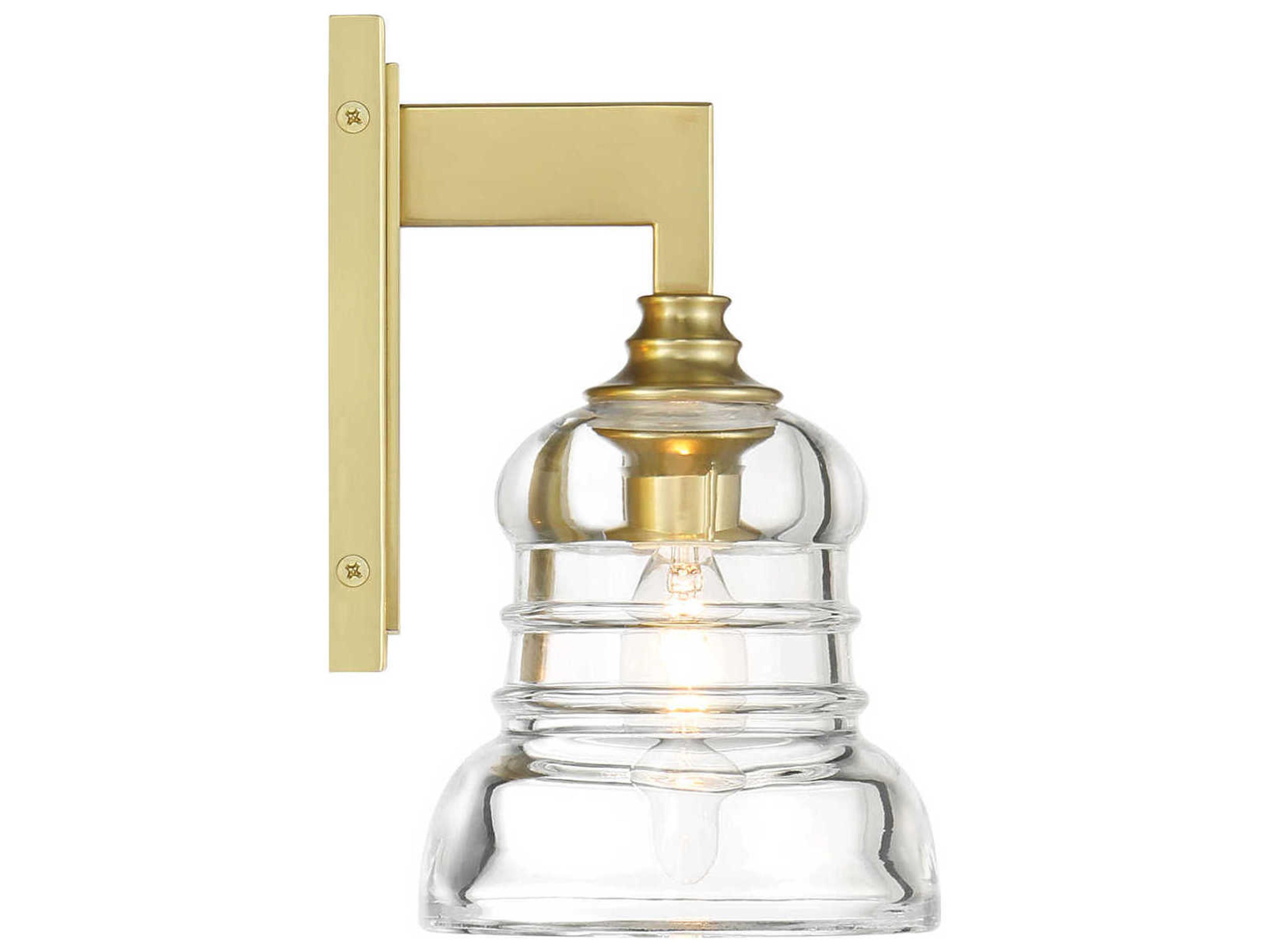 Crystorama Gregory 1-Light Aged Brass Gold Wall Sconce