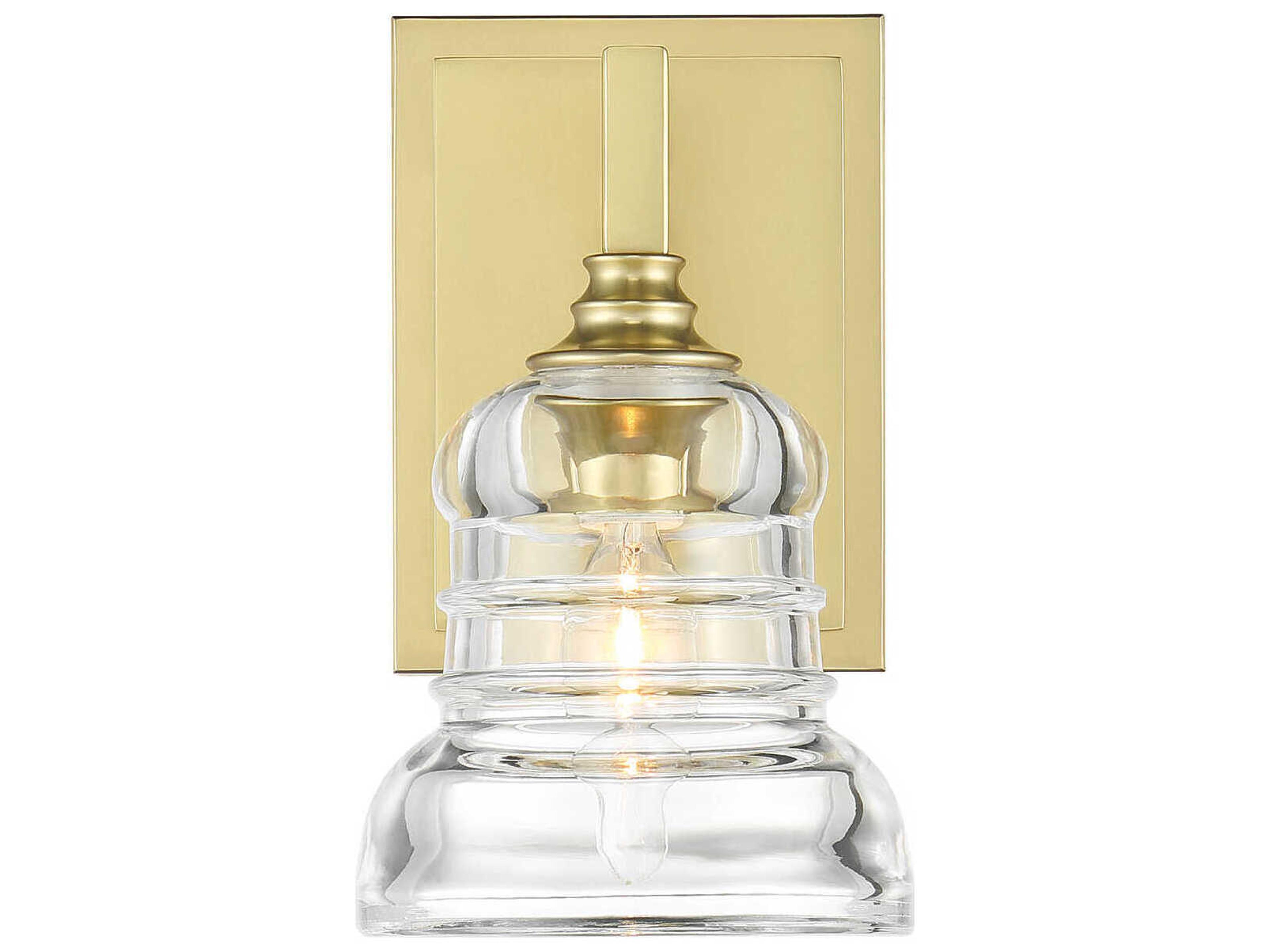 Crystorama Gregory 1-Light Aged Brass Gold Wall Sconce
