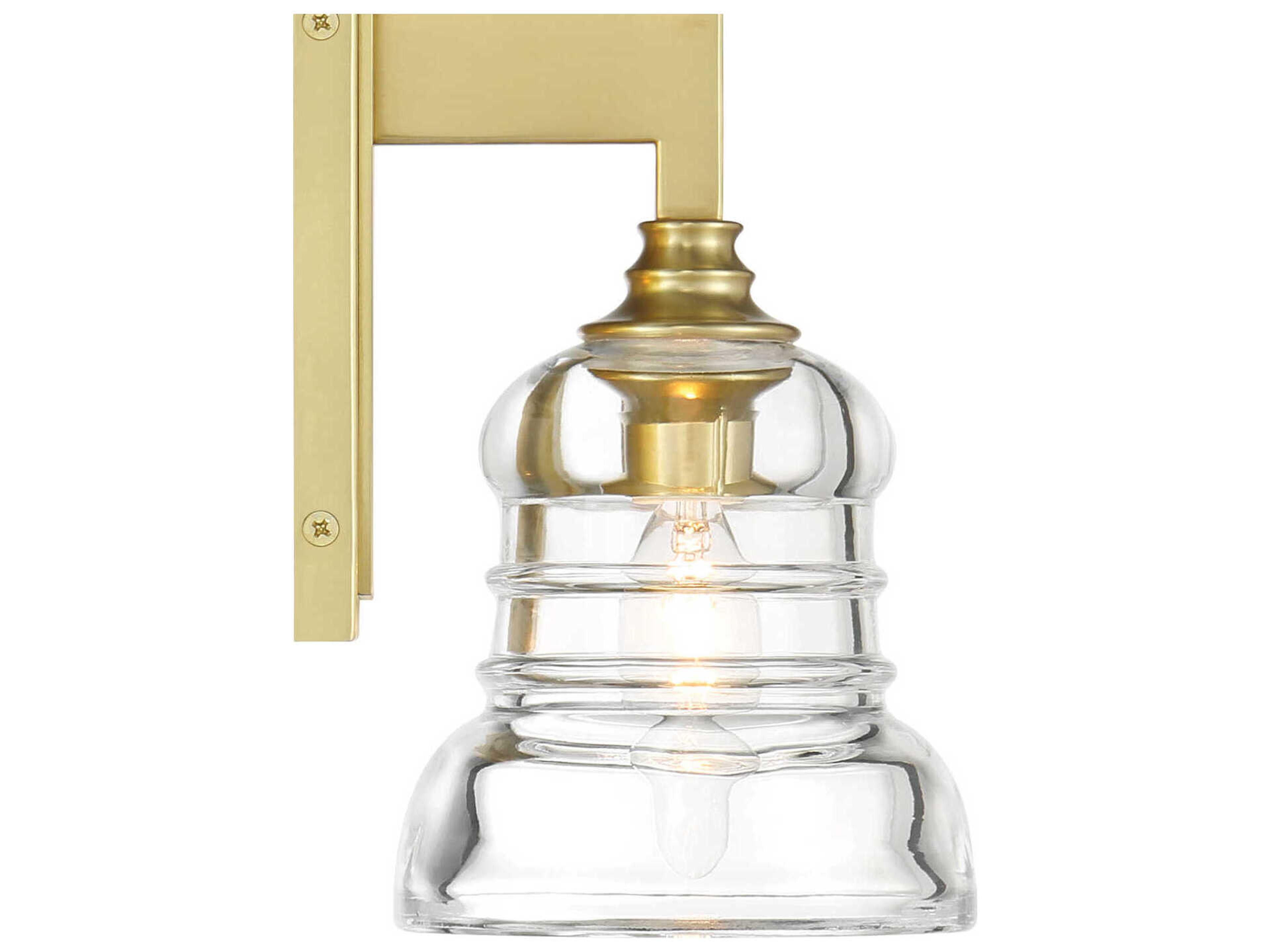 Crystorama Gregory 1-Light Aged Brass Gold Wall Sconce