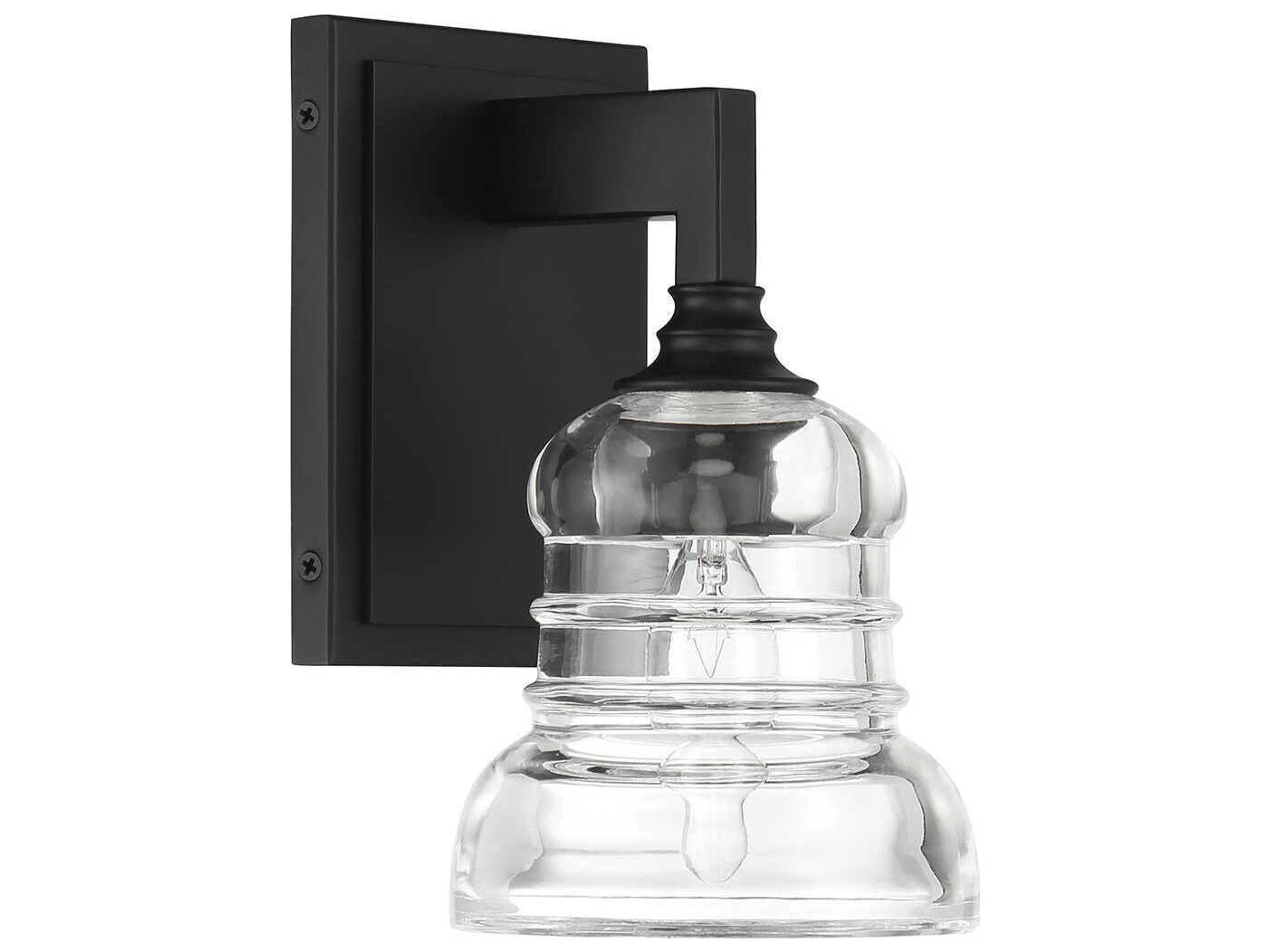 Crystorama Gregory 1-Light Matte Black Wall Sconce