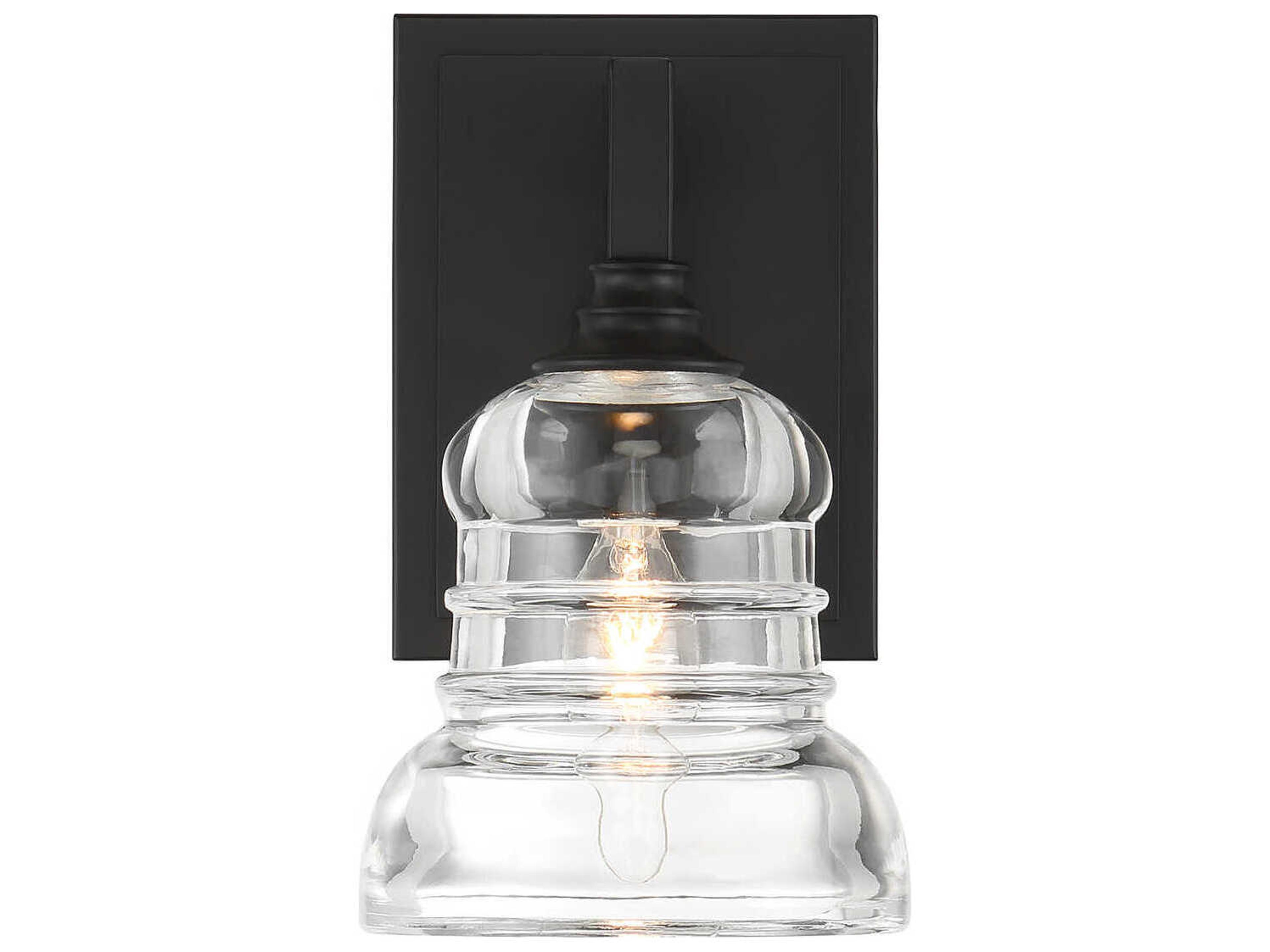 Crystorama Gregory 1-Light Matte Black Wall Sconce