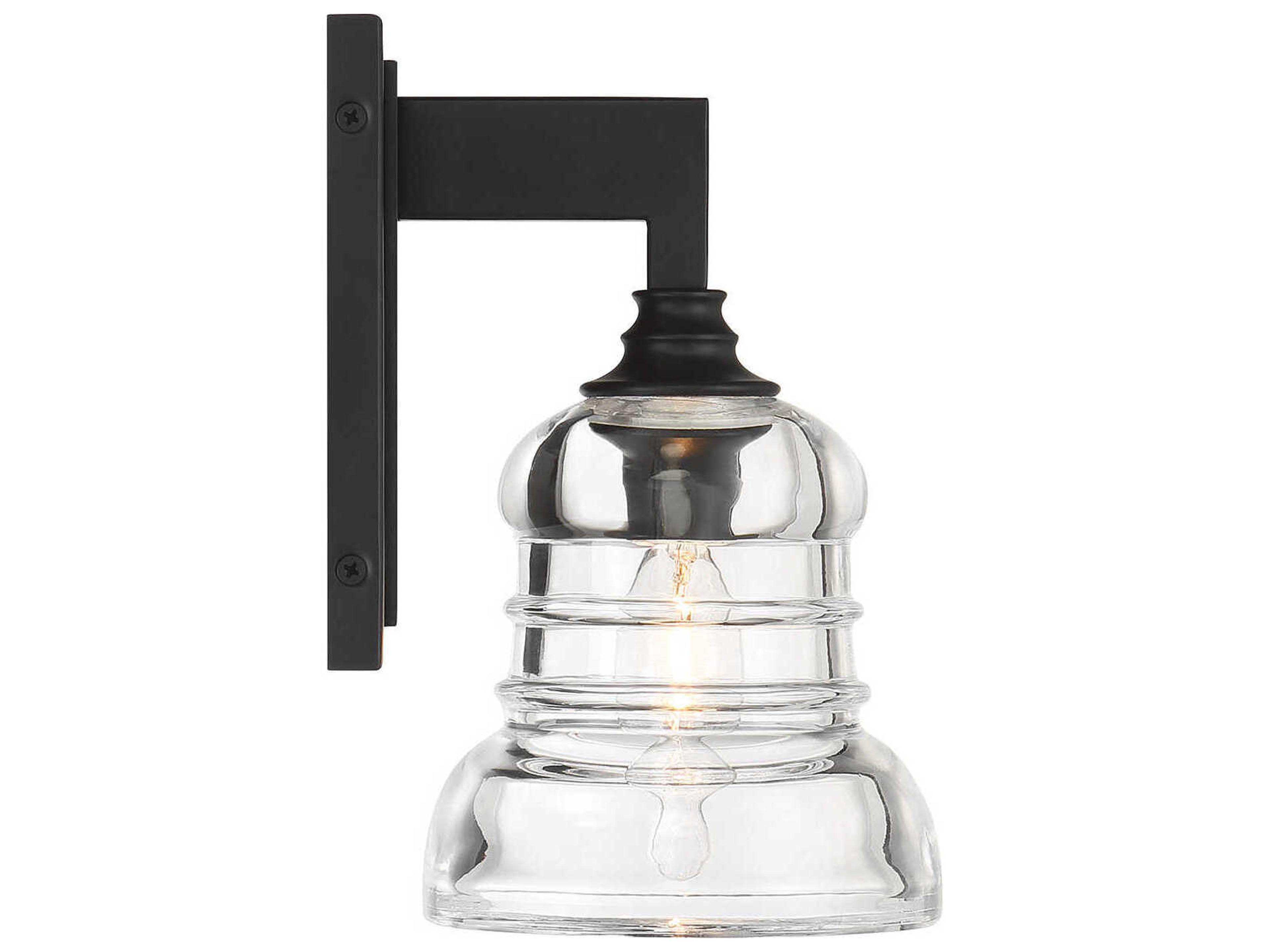 Crystorama Gregory 1-Light Matte Black Wall Sconce