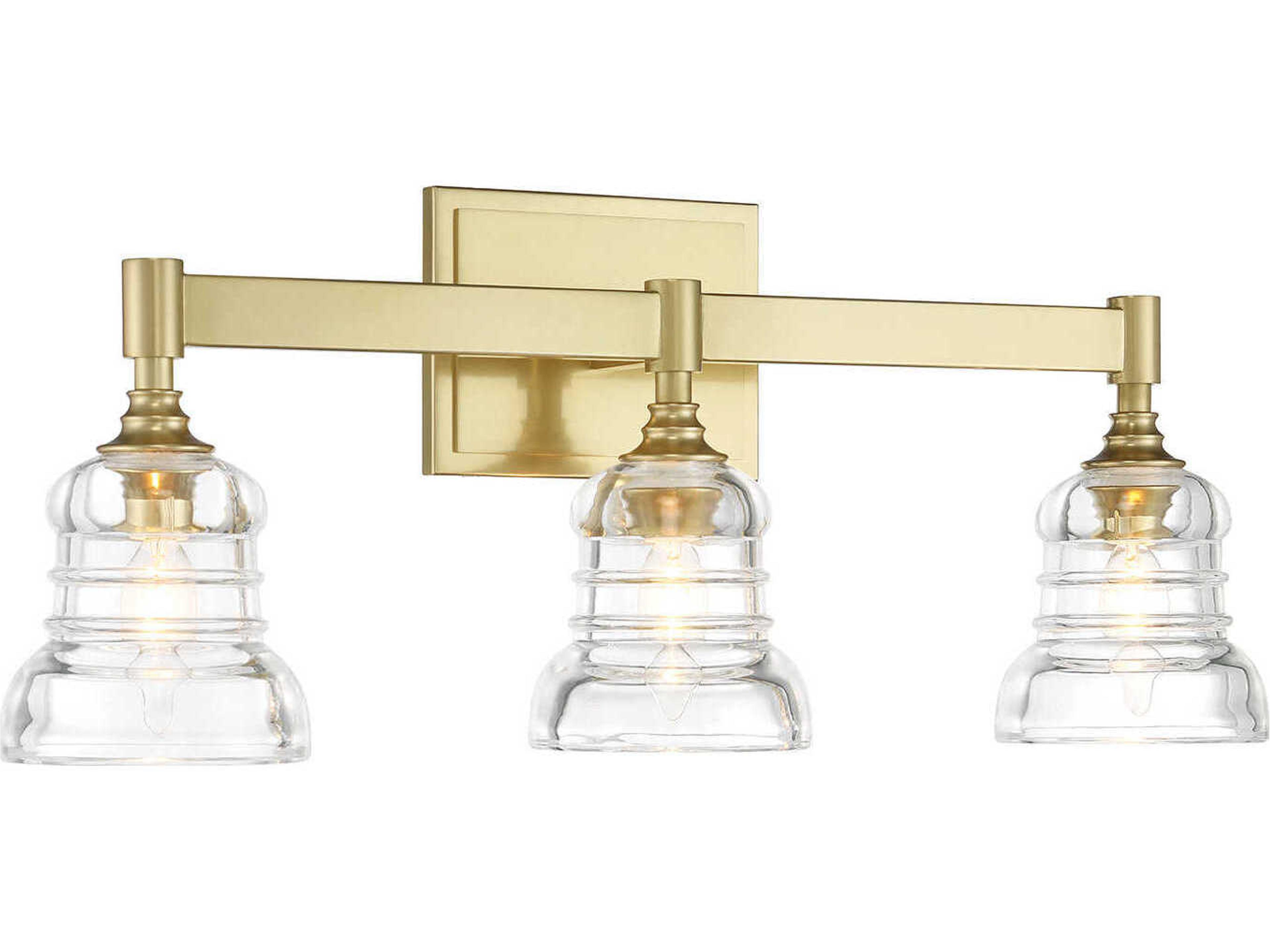 Crystorama Gregory 3-Light Aged Brass Vanity Light