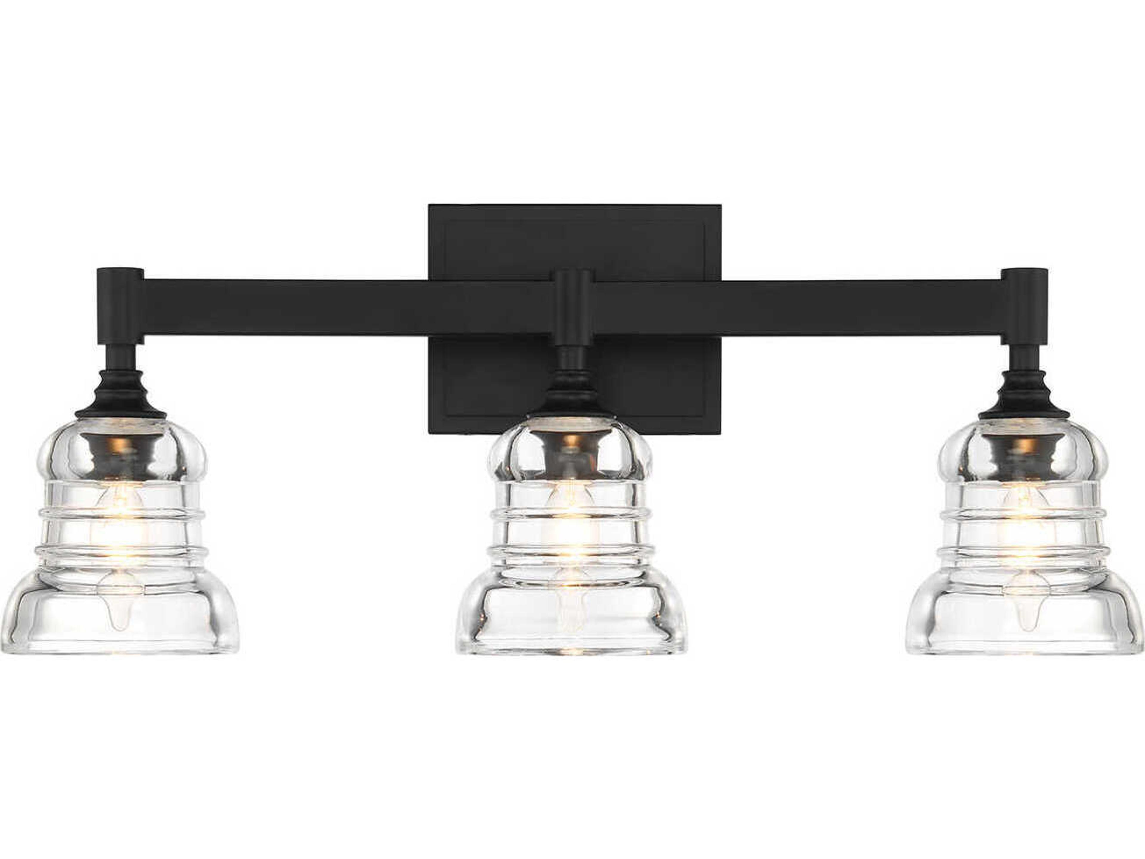 Crystorama Gregory 3-Light Matte Black Vanity Light