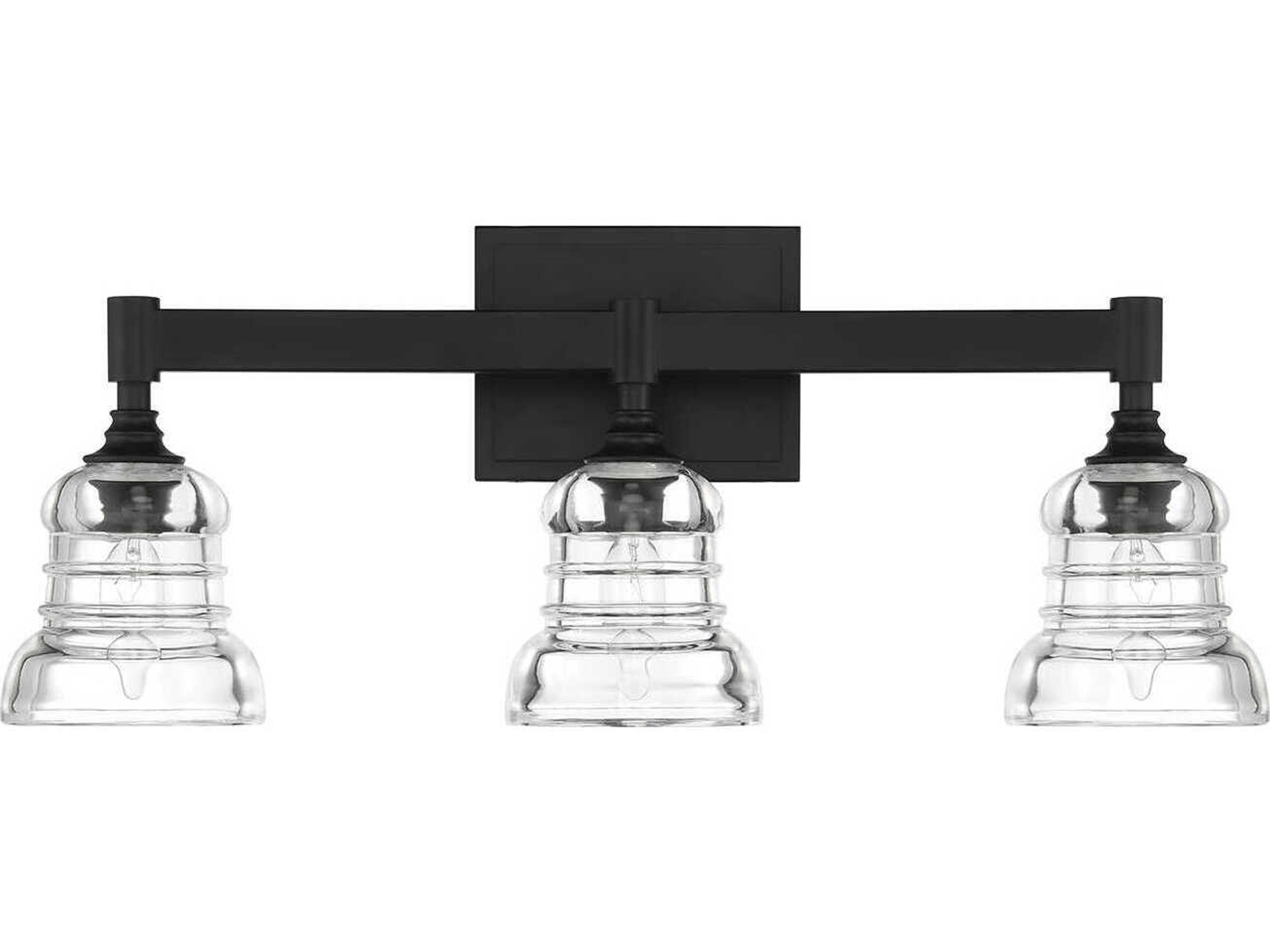 Crystorama Gregory 3-Light Matte Black Vanity Light