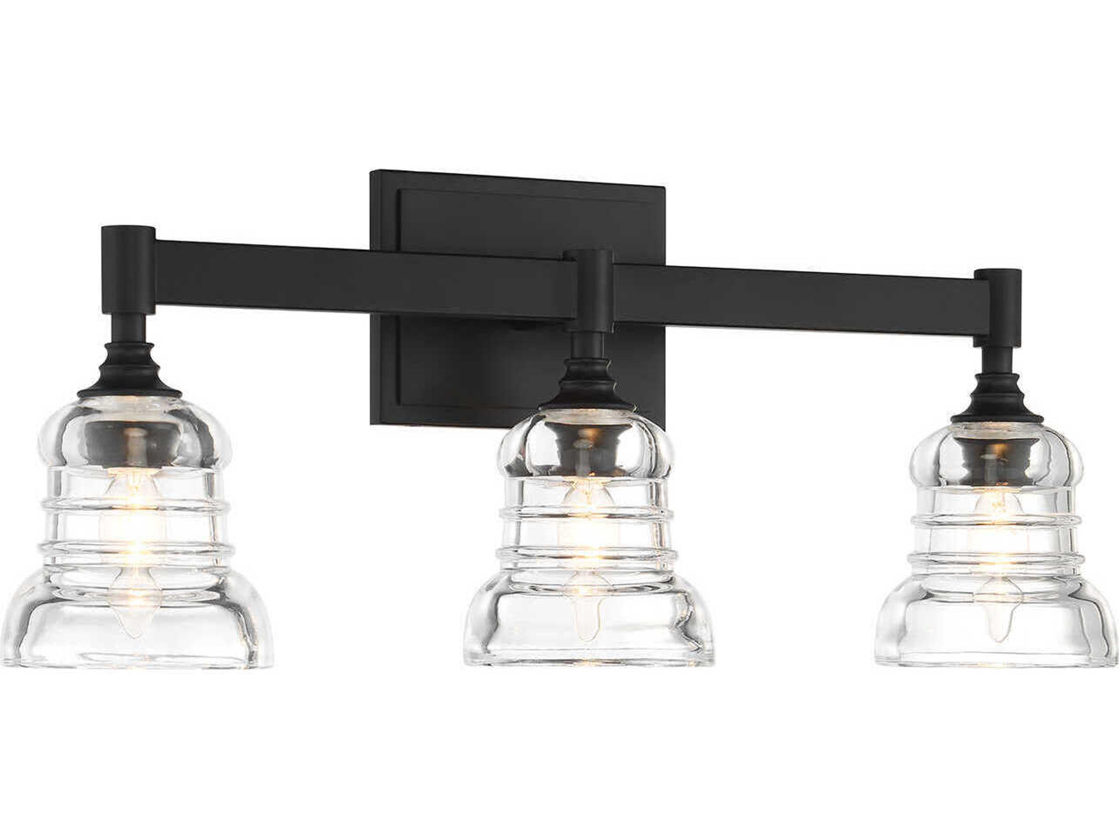 Crystorama Gregory 3-Light Matte Black Vanity Light