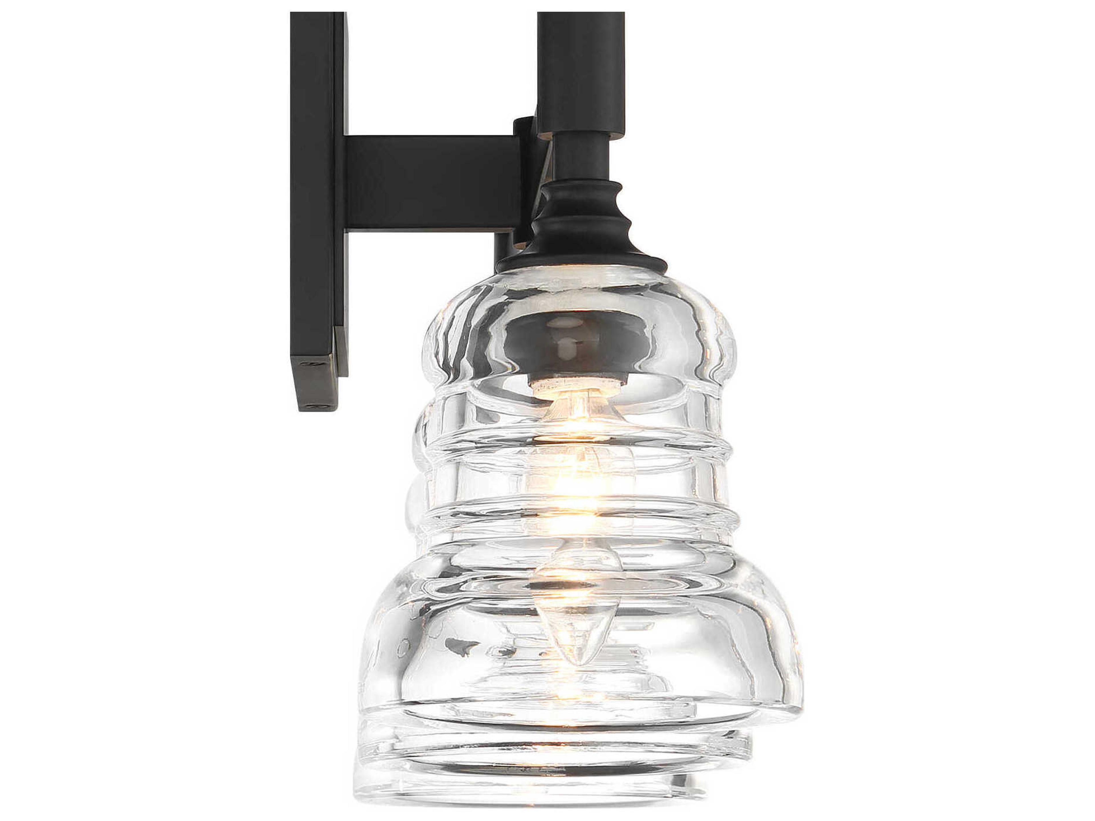 Crystorama Gregory 3-Light Matte Black Vanity Light