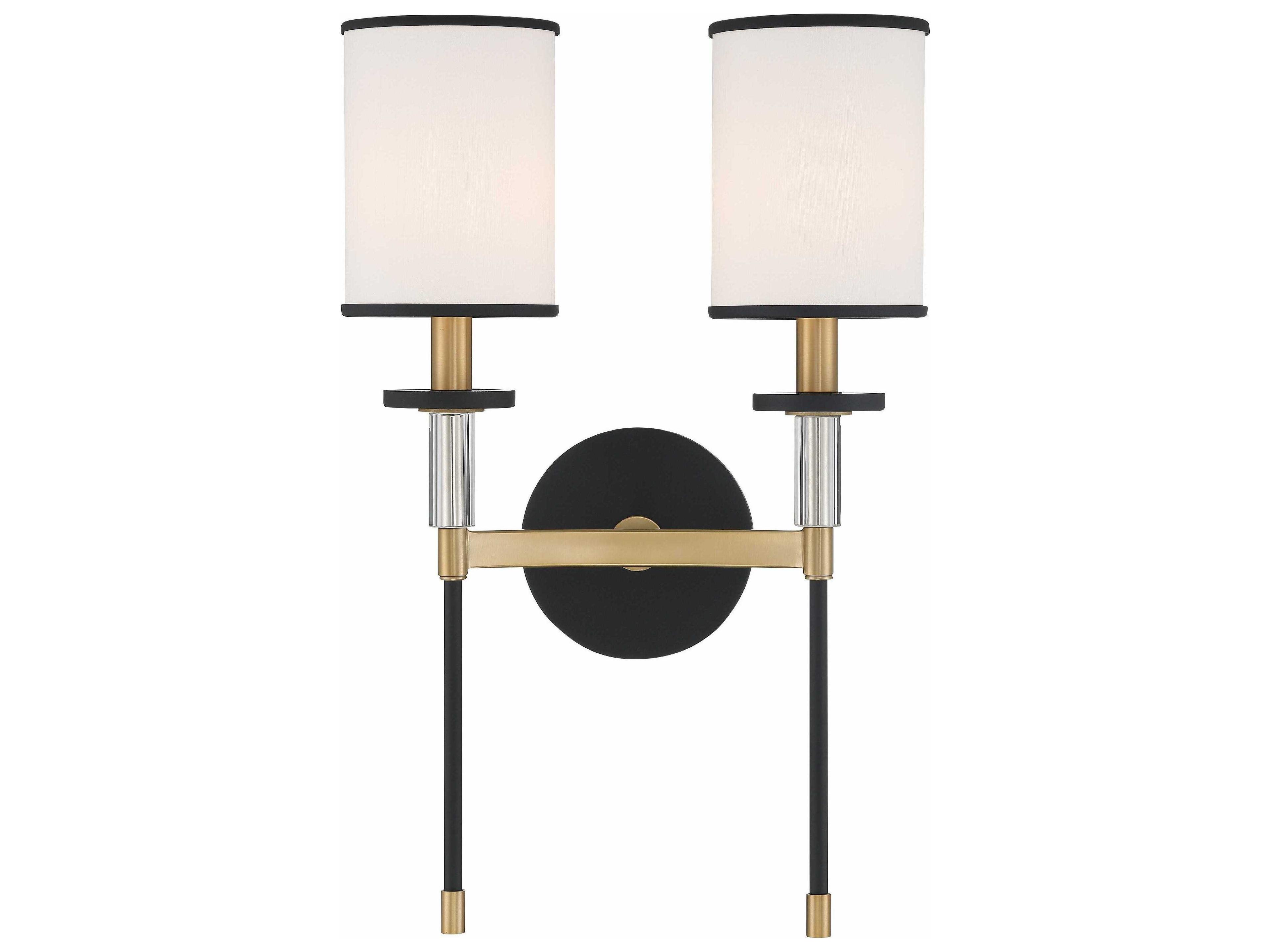 Hatfield 2-Light White Crystal Wall Sconce