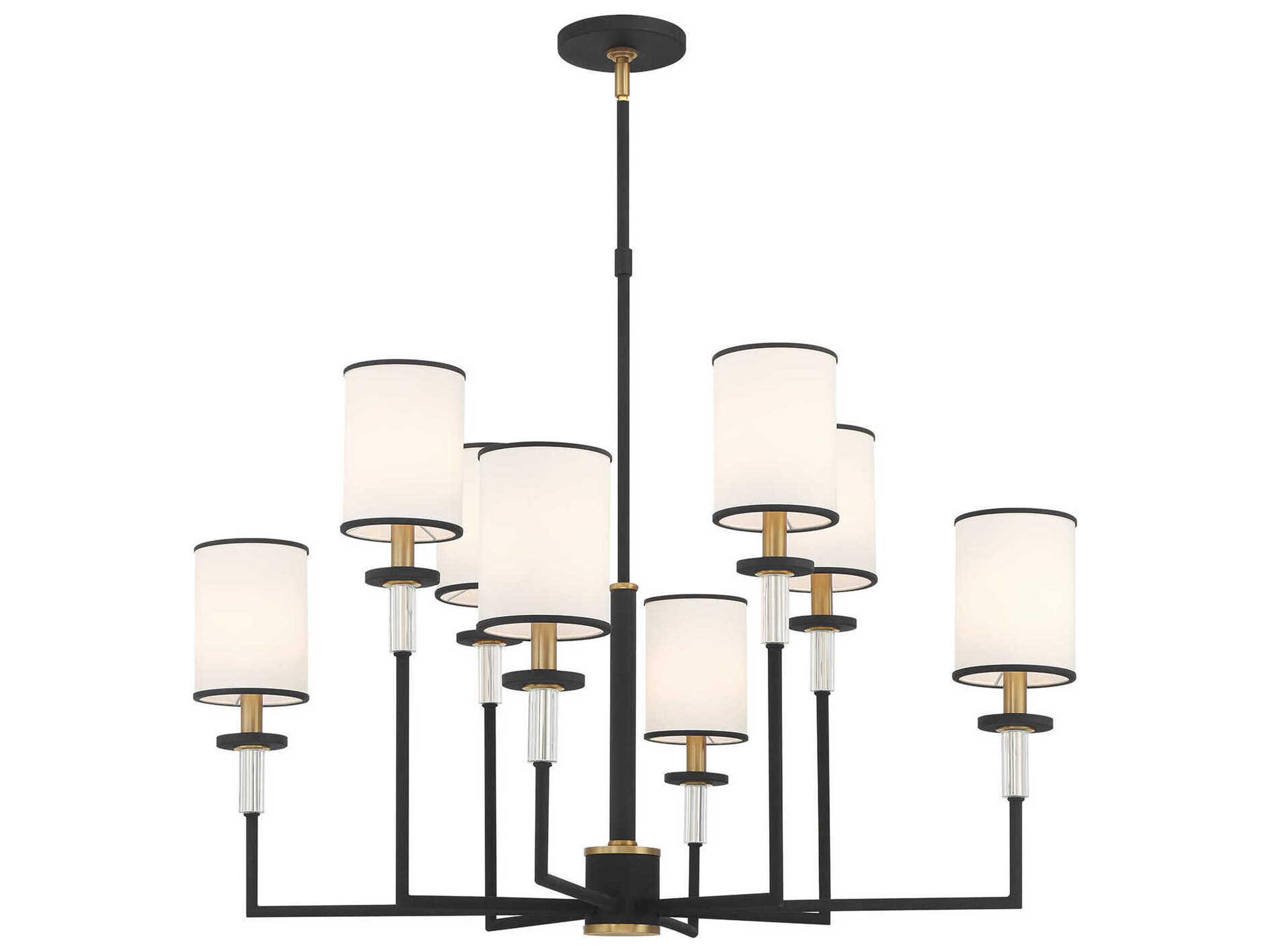 Hatfield 8-Light Black Forged Vibrant Gold Candelabra Chandelier