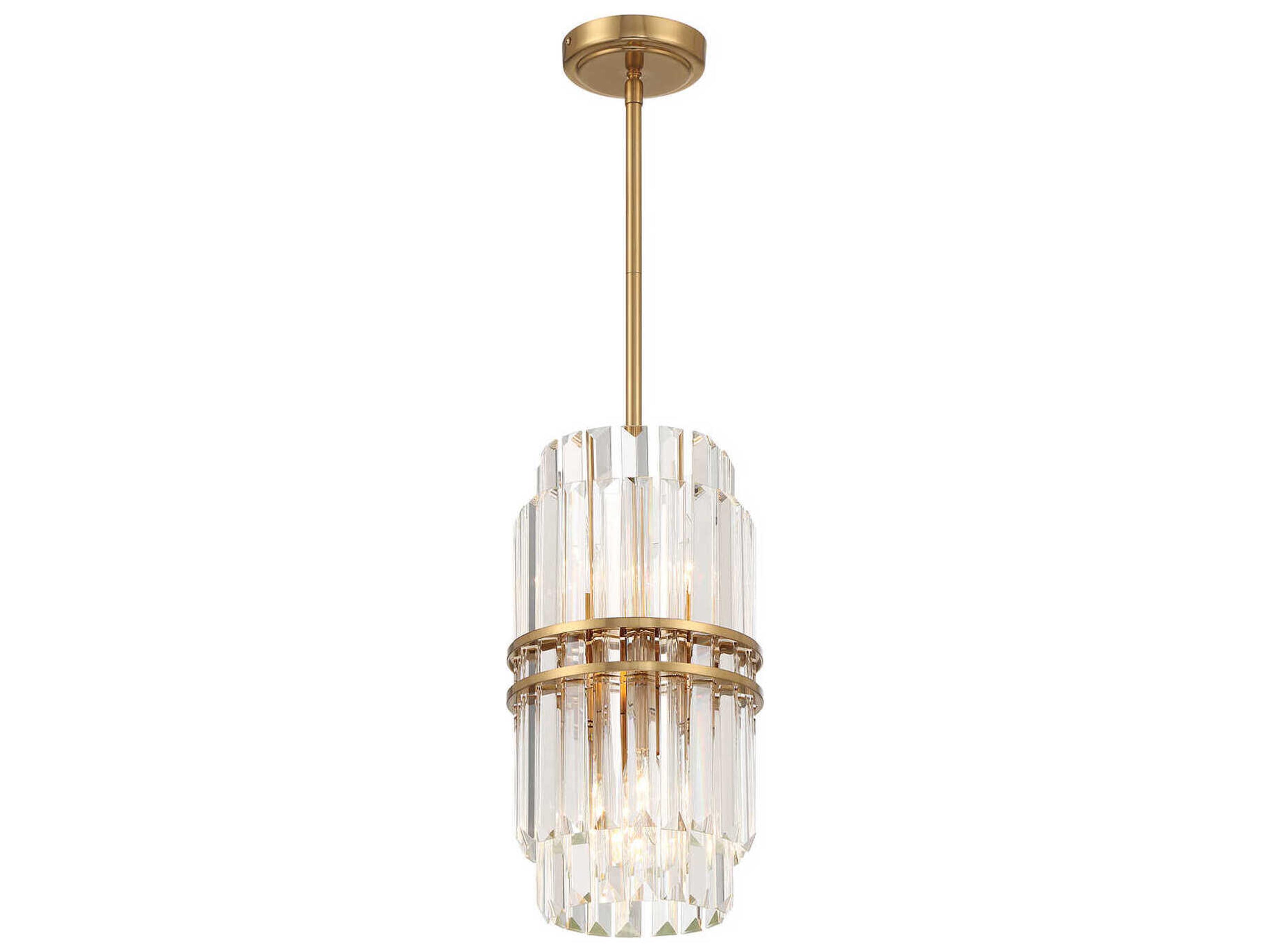 Hayes 4-Light Aged Brass Cylinder Mini Pendant