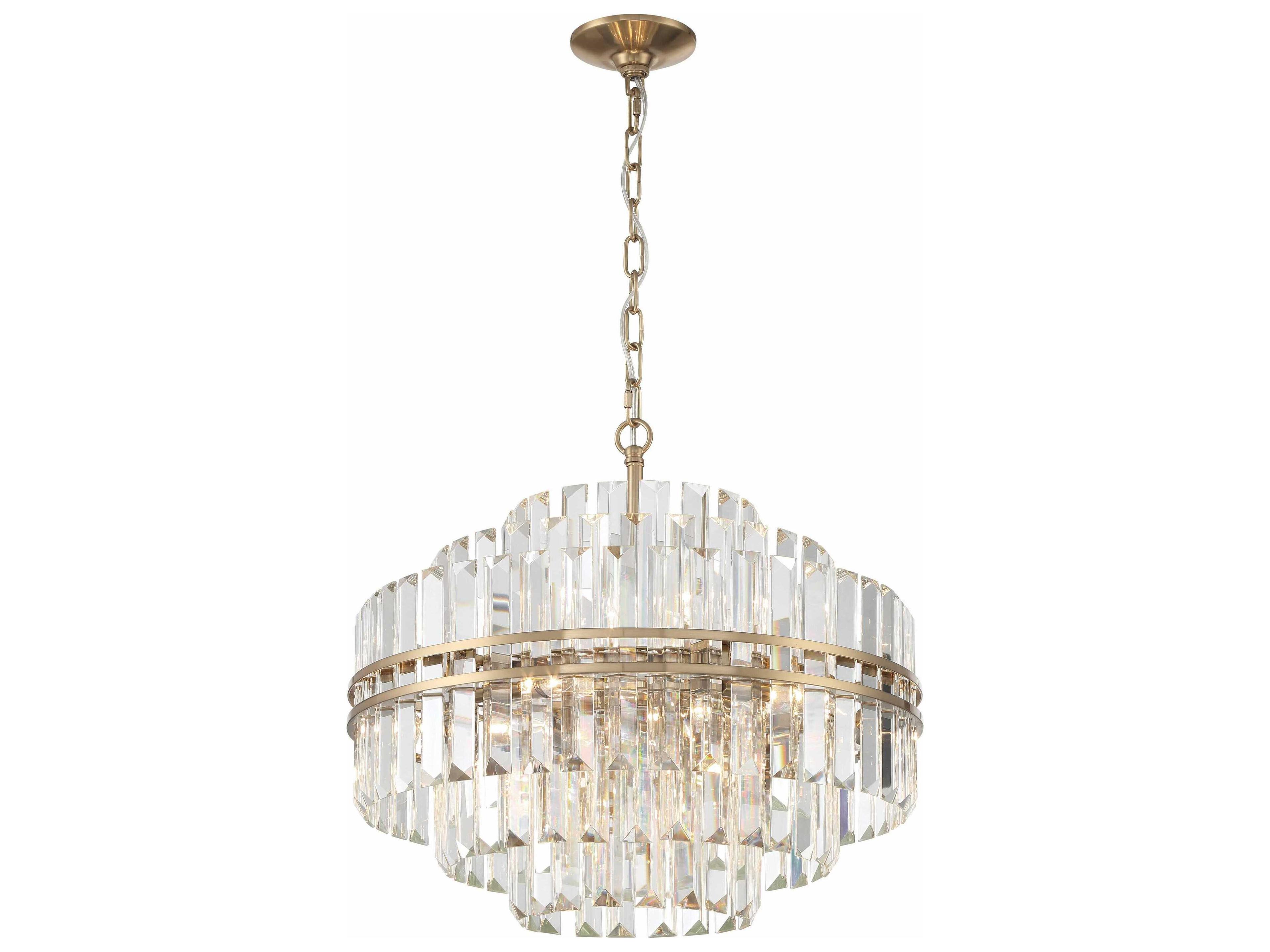 Crystorama Hayes 12-Light Aged Brass Crystal Candelabra Chandelier