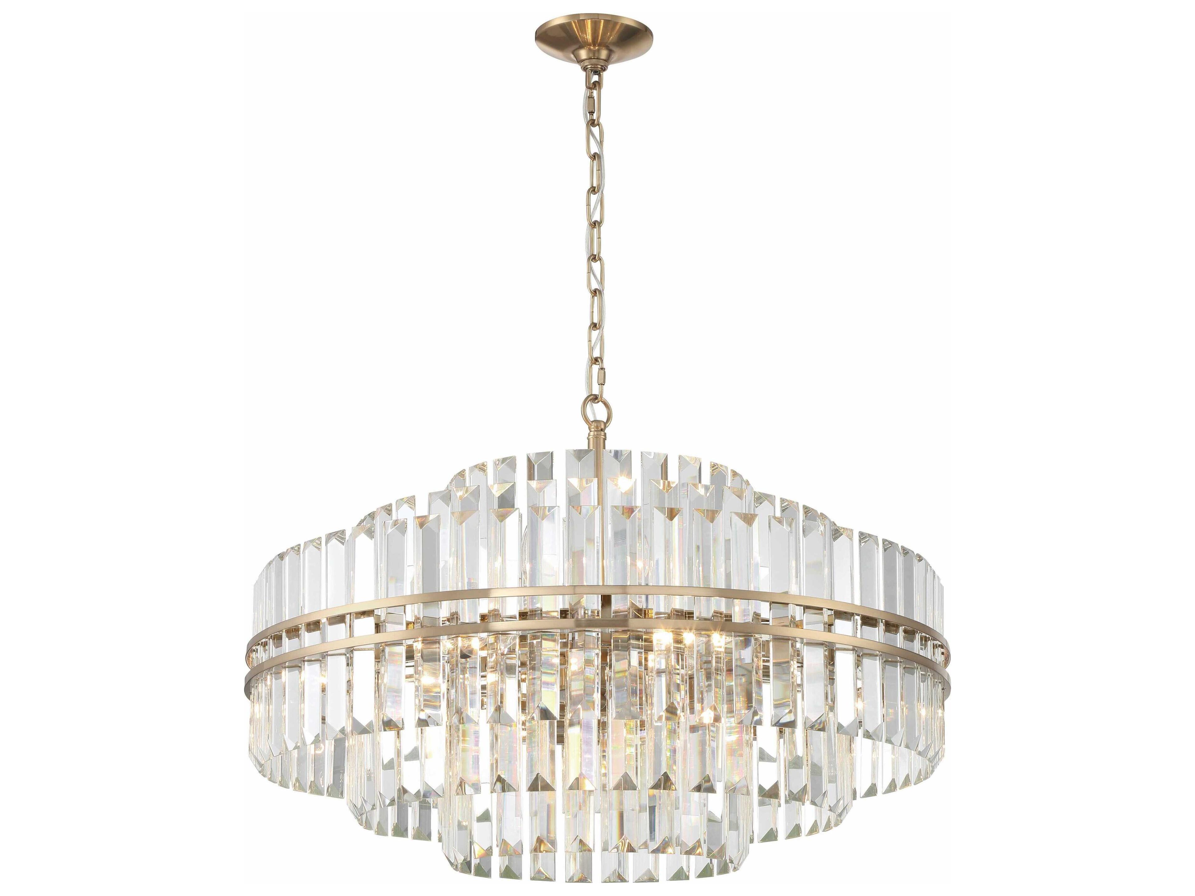 Crystorama Hayes 16-Light6-Light Aged Brass Crystal Candelabra Chandelier