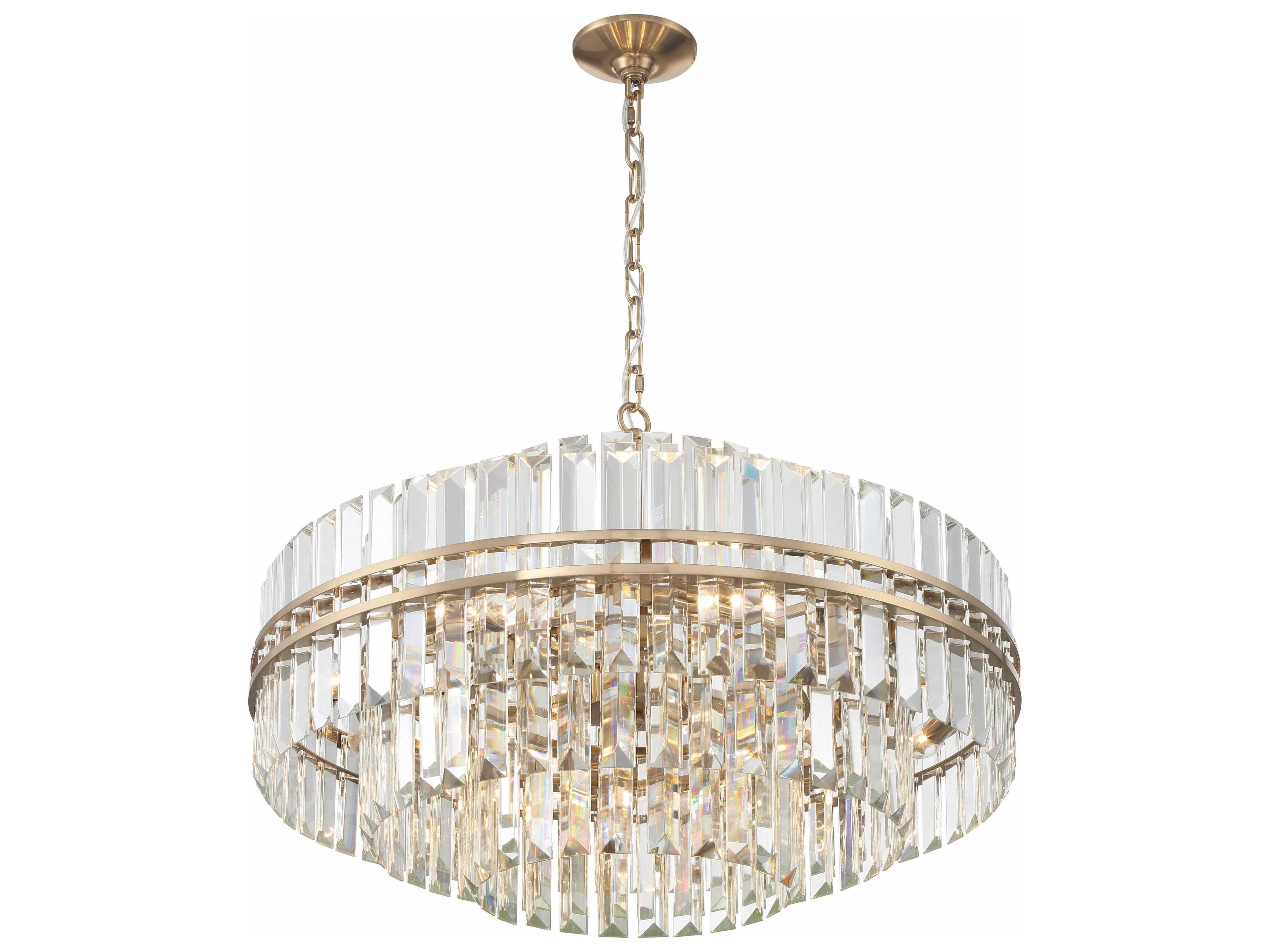 Crystorama Hayes 16-Light6-Light Aged Brass Crystal Candelabra Chandelier