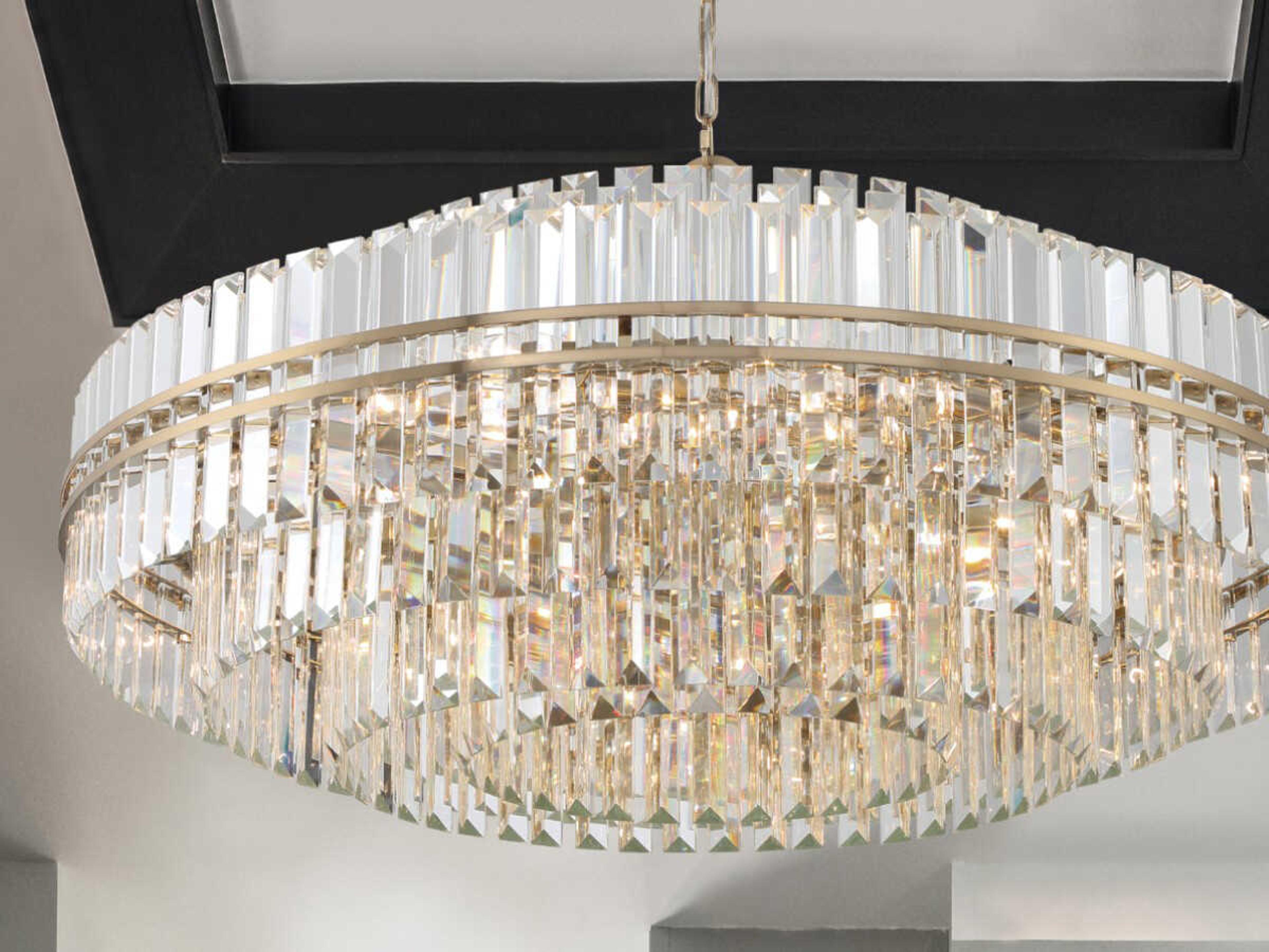 Crystorama Hayes 32-Light Aged Brass Crystal Candelabra Chandelier