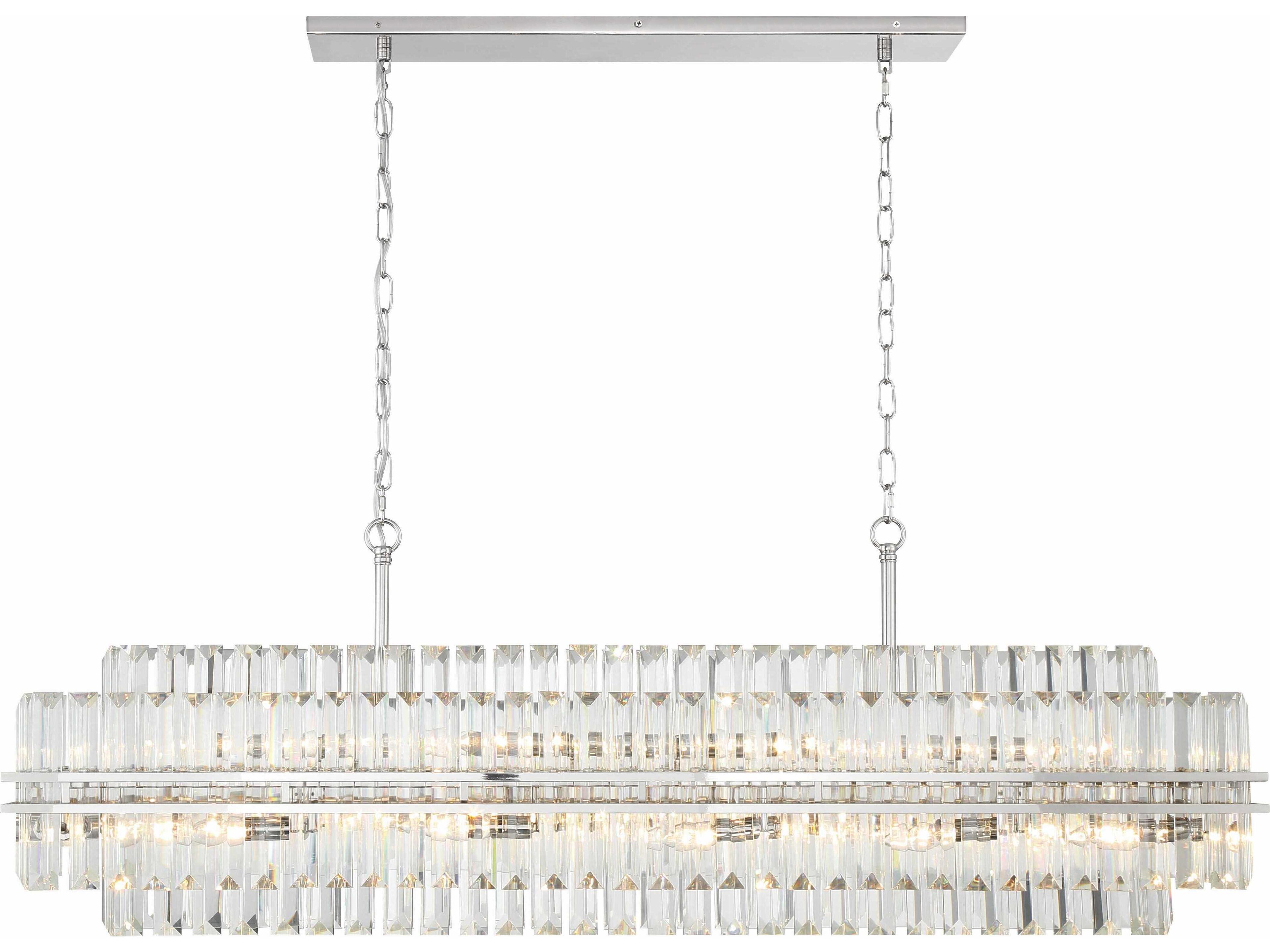 Hayes 16-Light6-Light Polished Nickel Crystal Linear Island Pendant