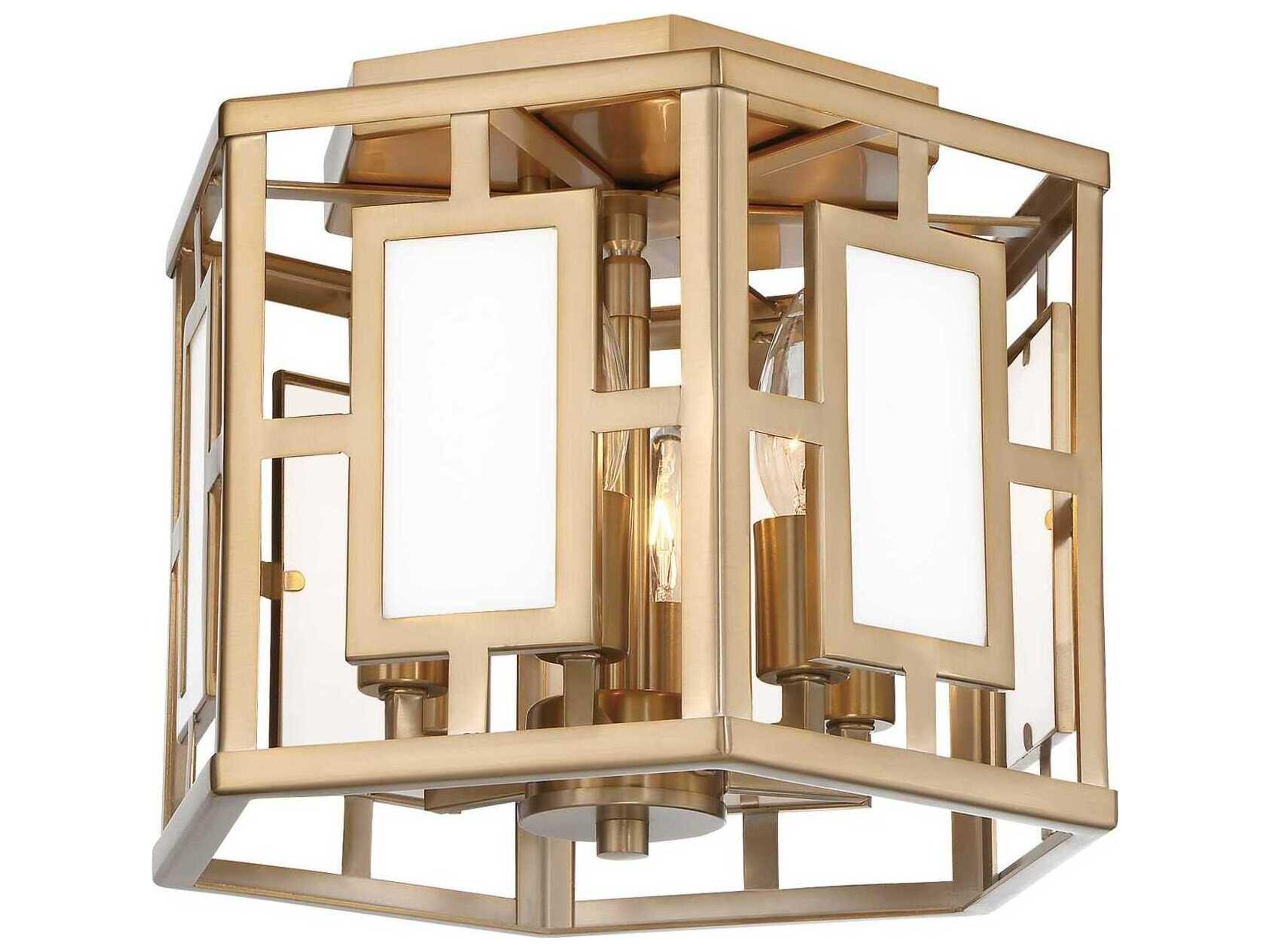 Hillcrest 6-Light Gold Drum Geometric Flush Mount