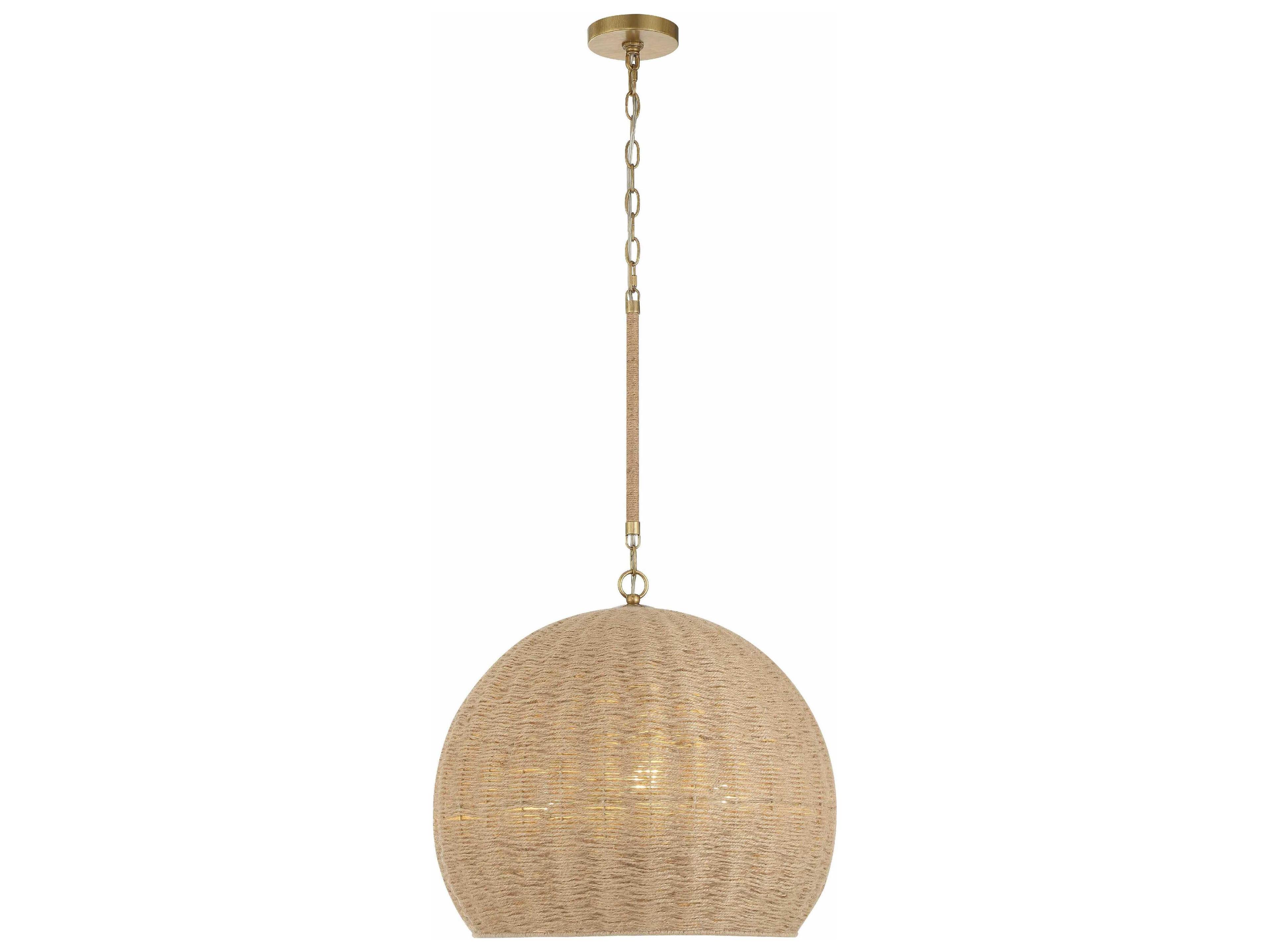 Jace 3-Light Soft Gold Brown Dome Pendant