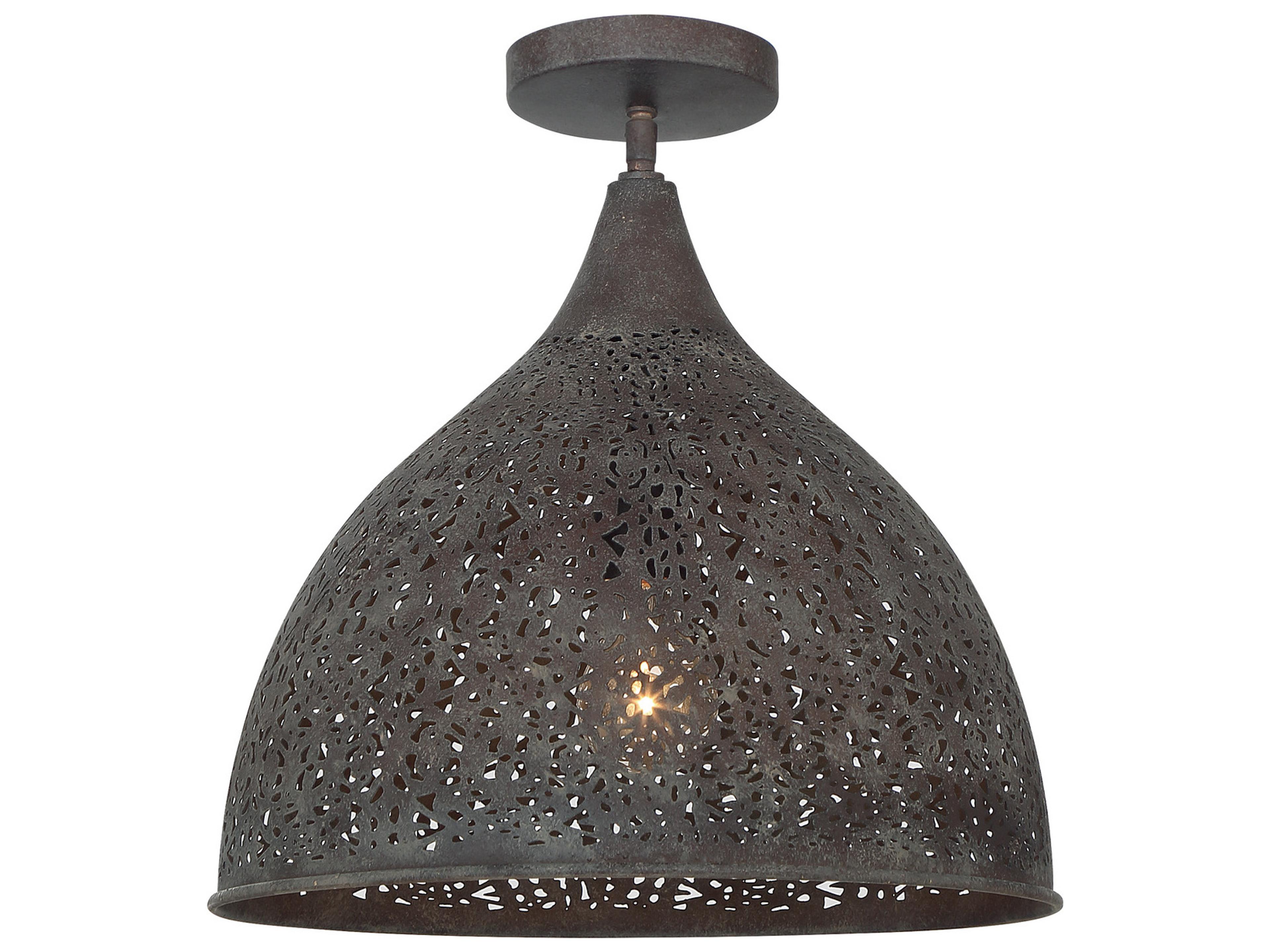 Jasmine 1-Light Bronze Semi Flush Mount