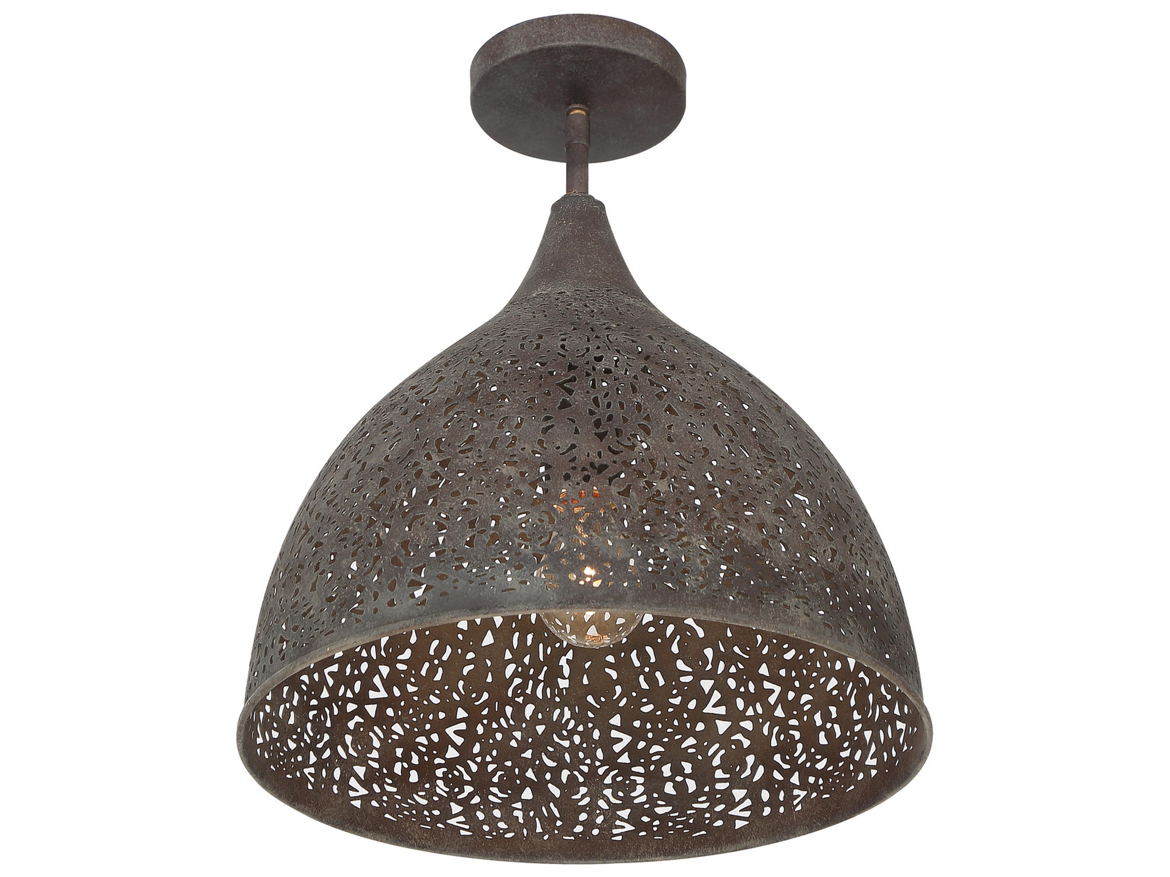 Crystorama Jasmine 1-Light Bronze Semi Flush Mount