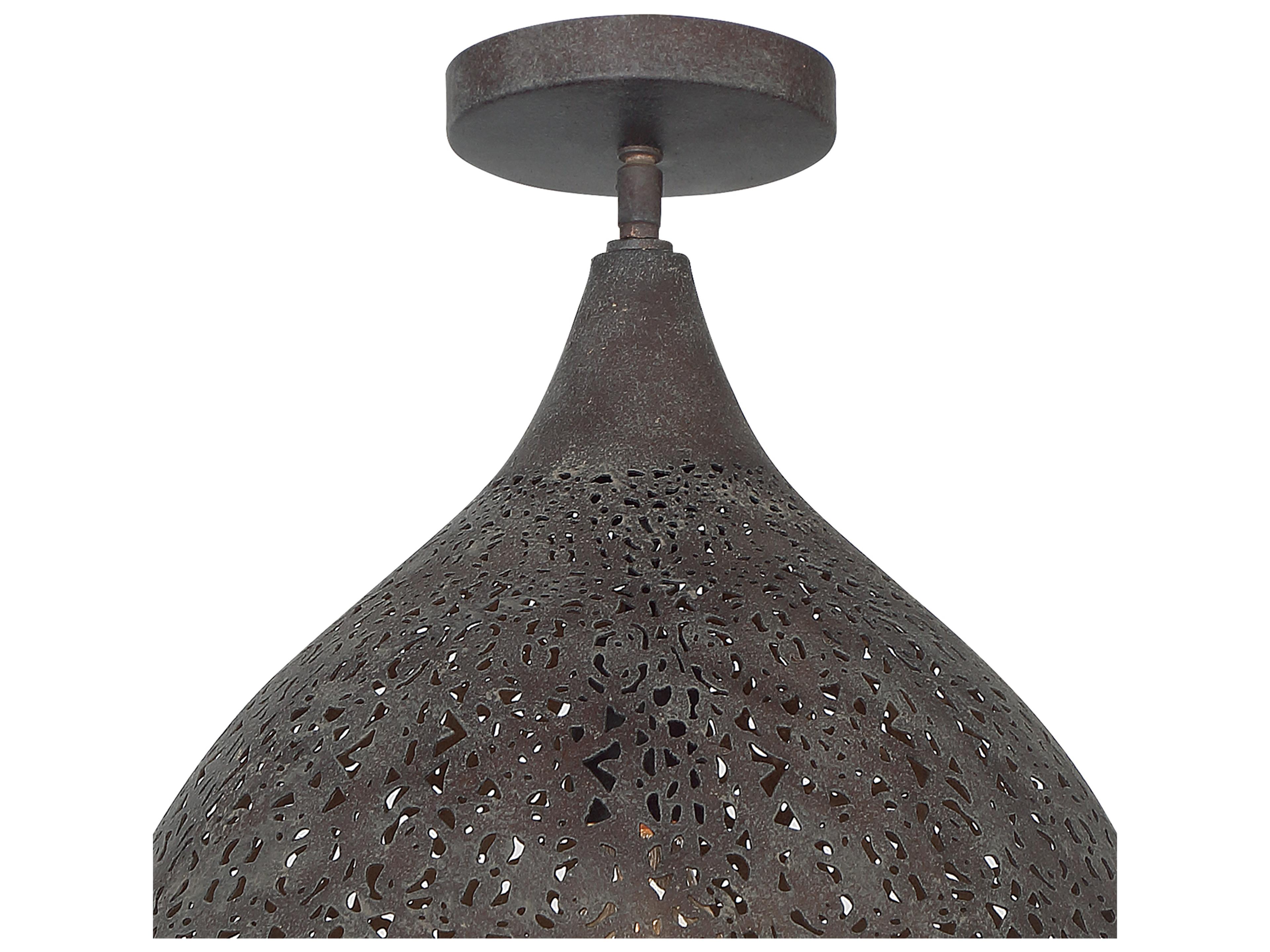 Crystorama Jasmine 1-Light Bronze Semi Flush Mount