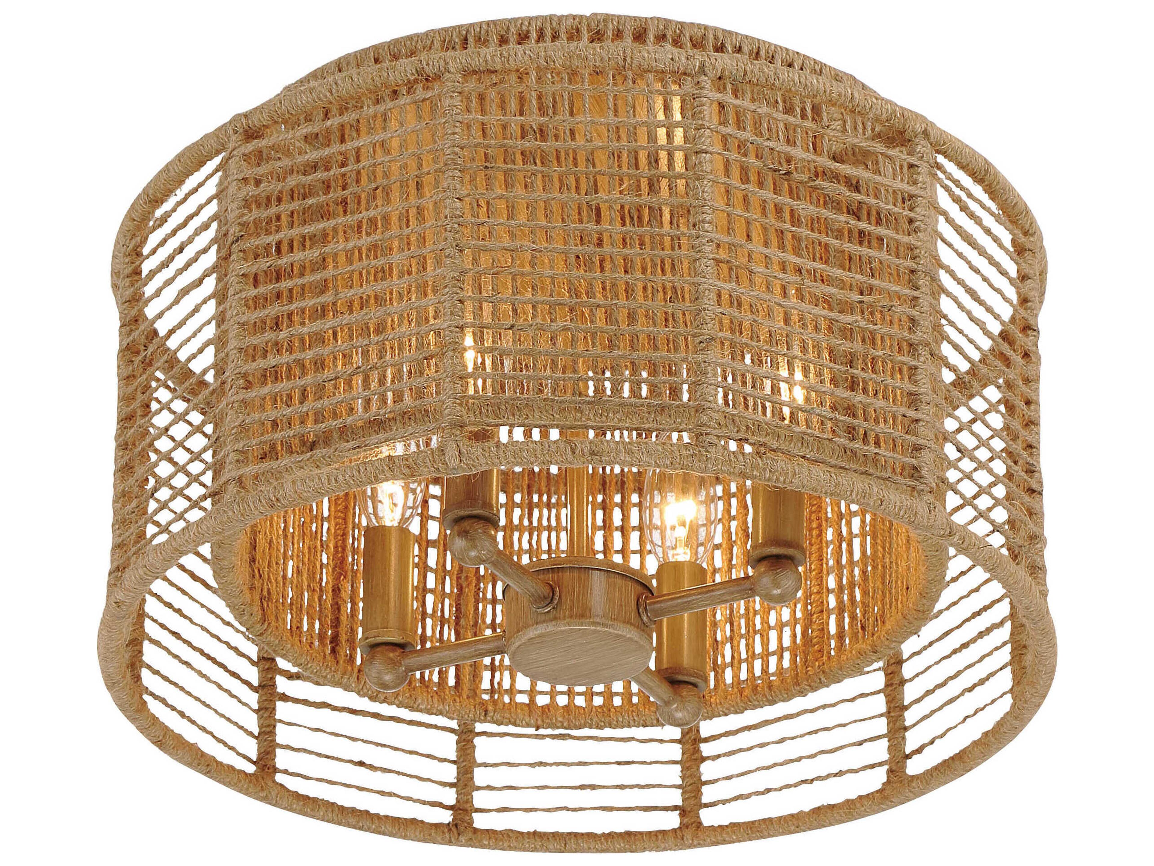 Crystorama Jayna 4-Light Burnished Silver Drum Flush Mount