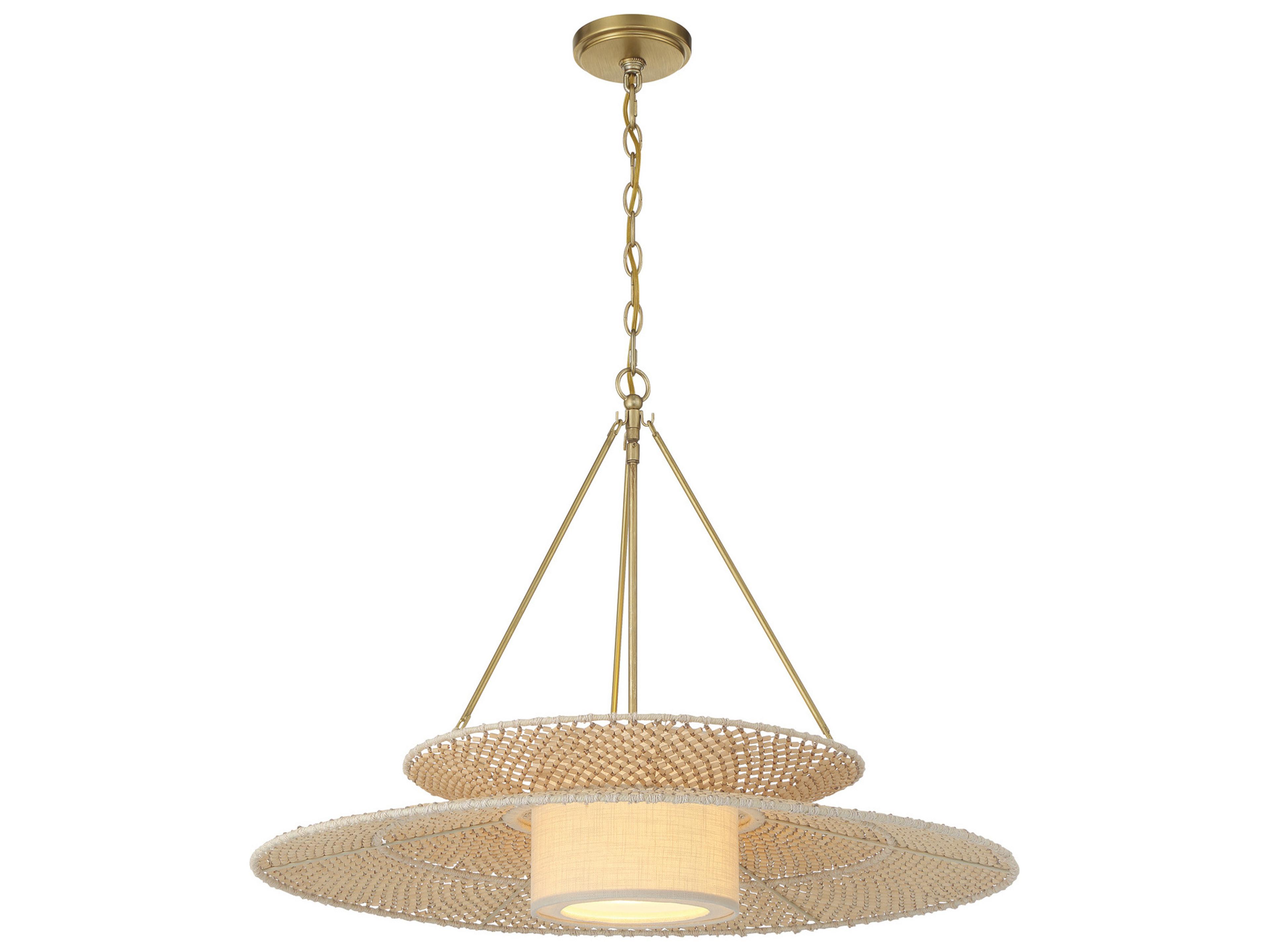 Janipher 1-Light Gold Drum Chandelier
