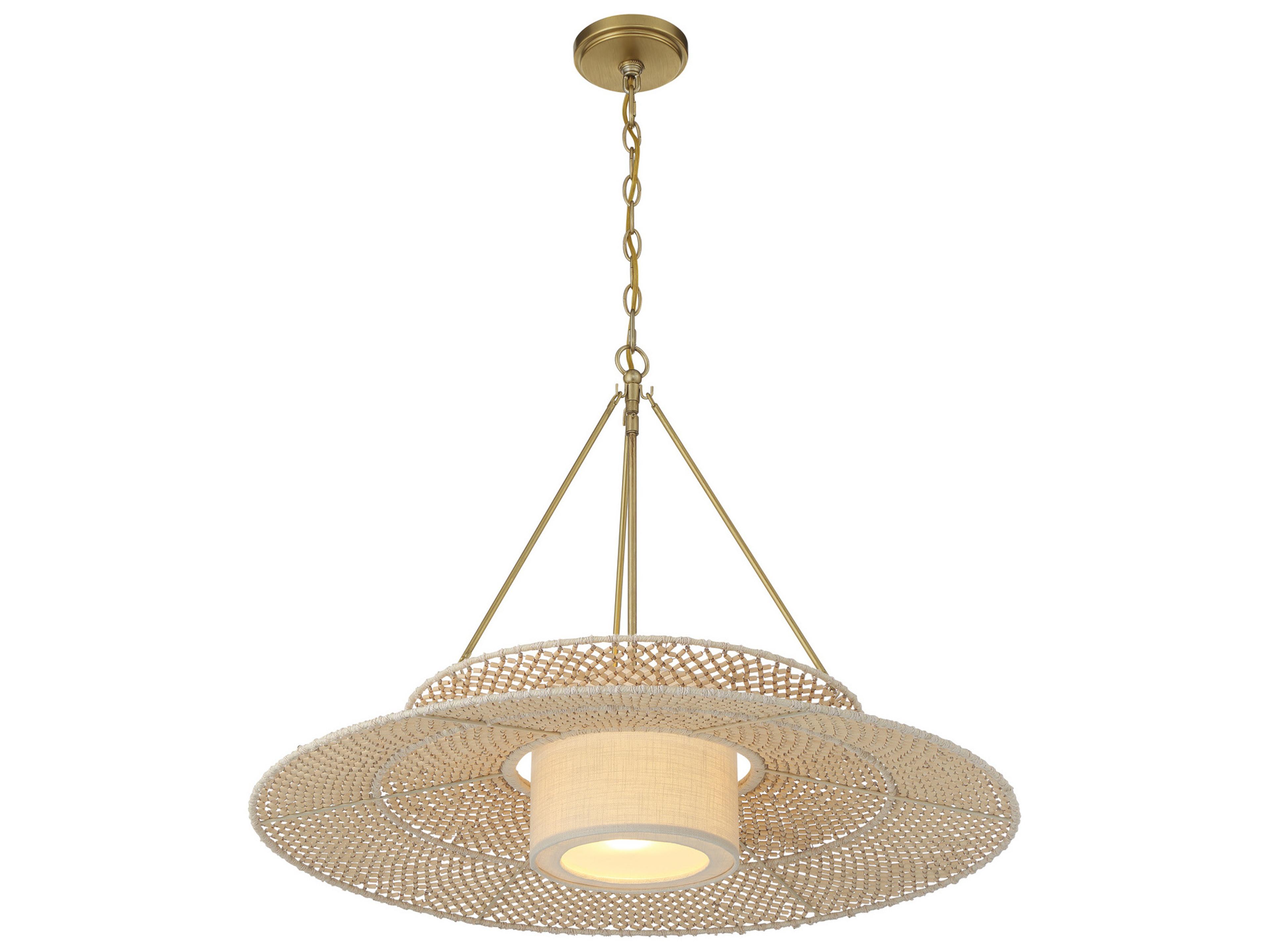 Crystorama Janipher 1-Light Gold Drum Chandelier