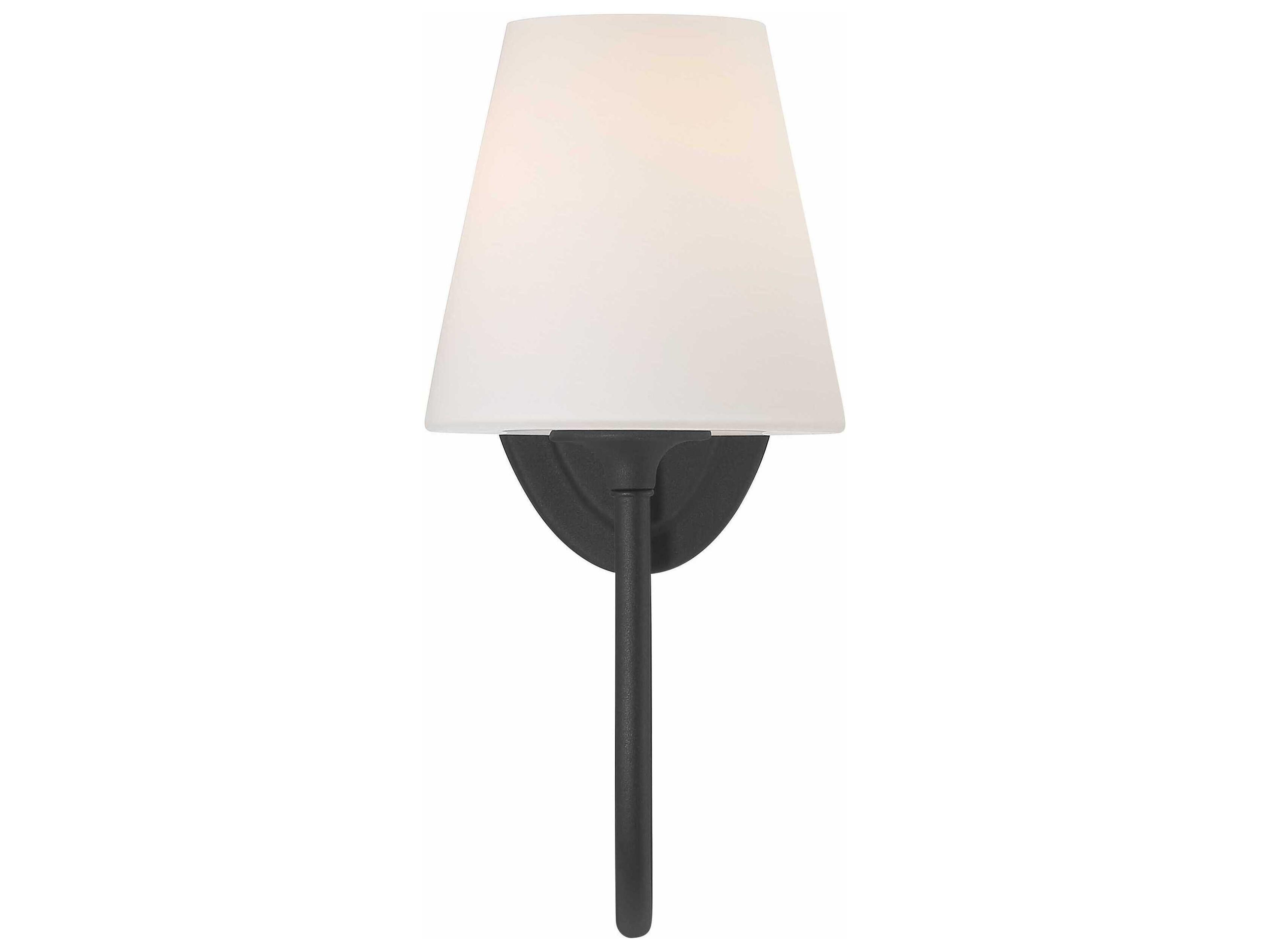 Crystorama Juno 1-Light Black Forged Glass Wall Sconce