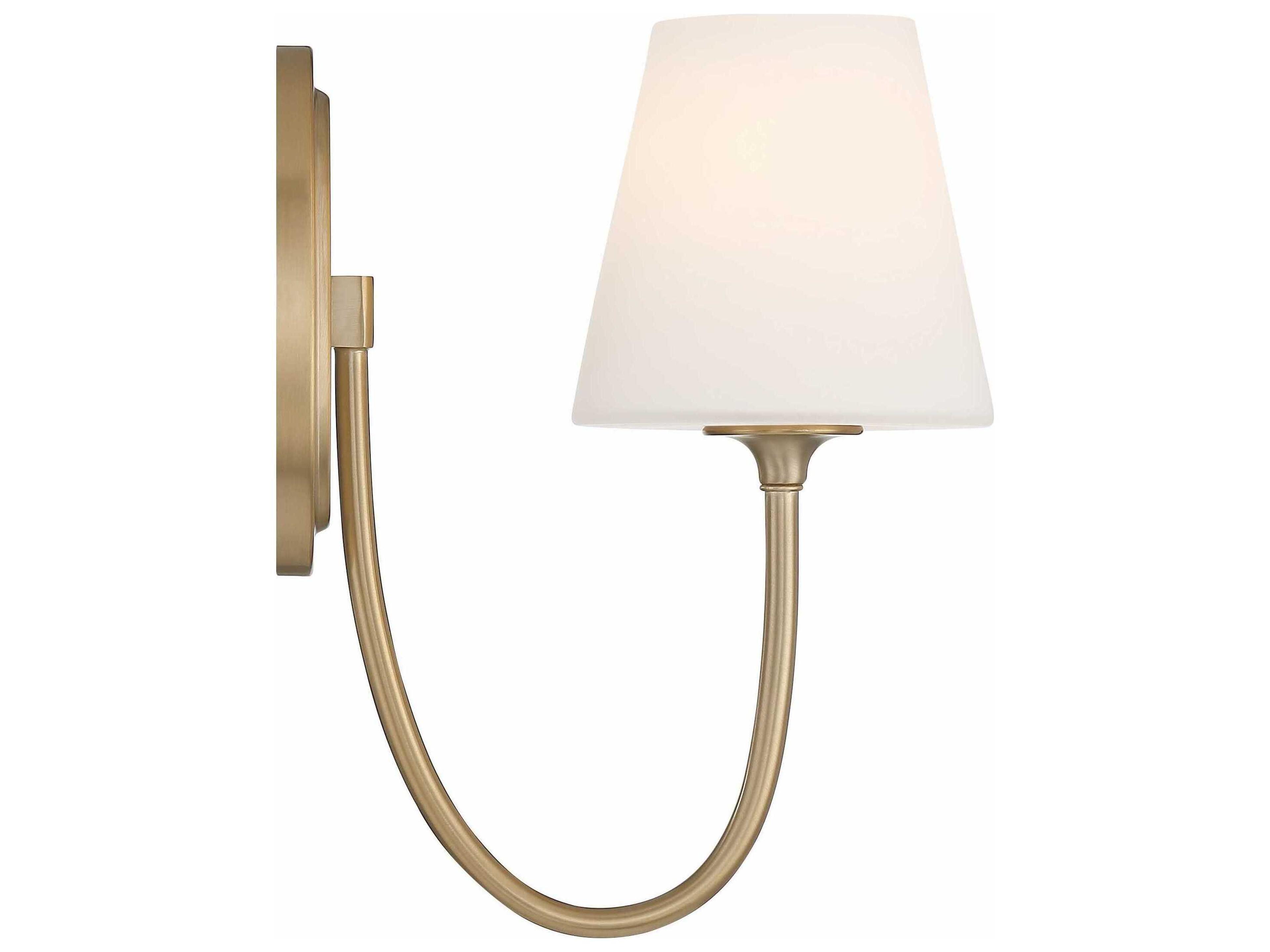 Crystorama Juno 1-Light Vibrant Gold Glass Wall Sconce