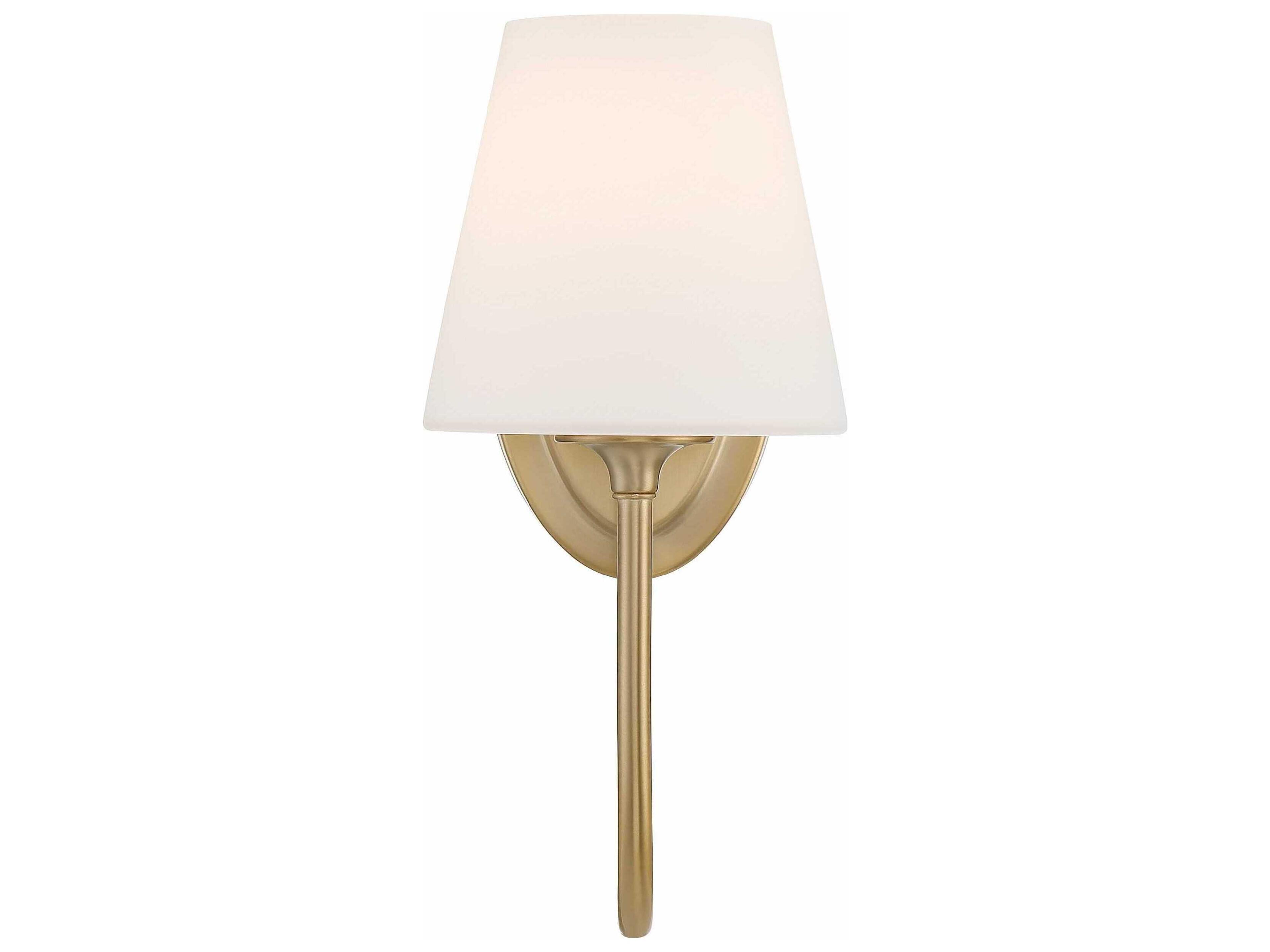 Crystorama Juno 1-Light Vibrant Gold Glass Wall Sconce