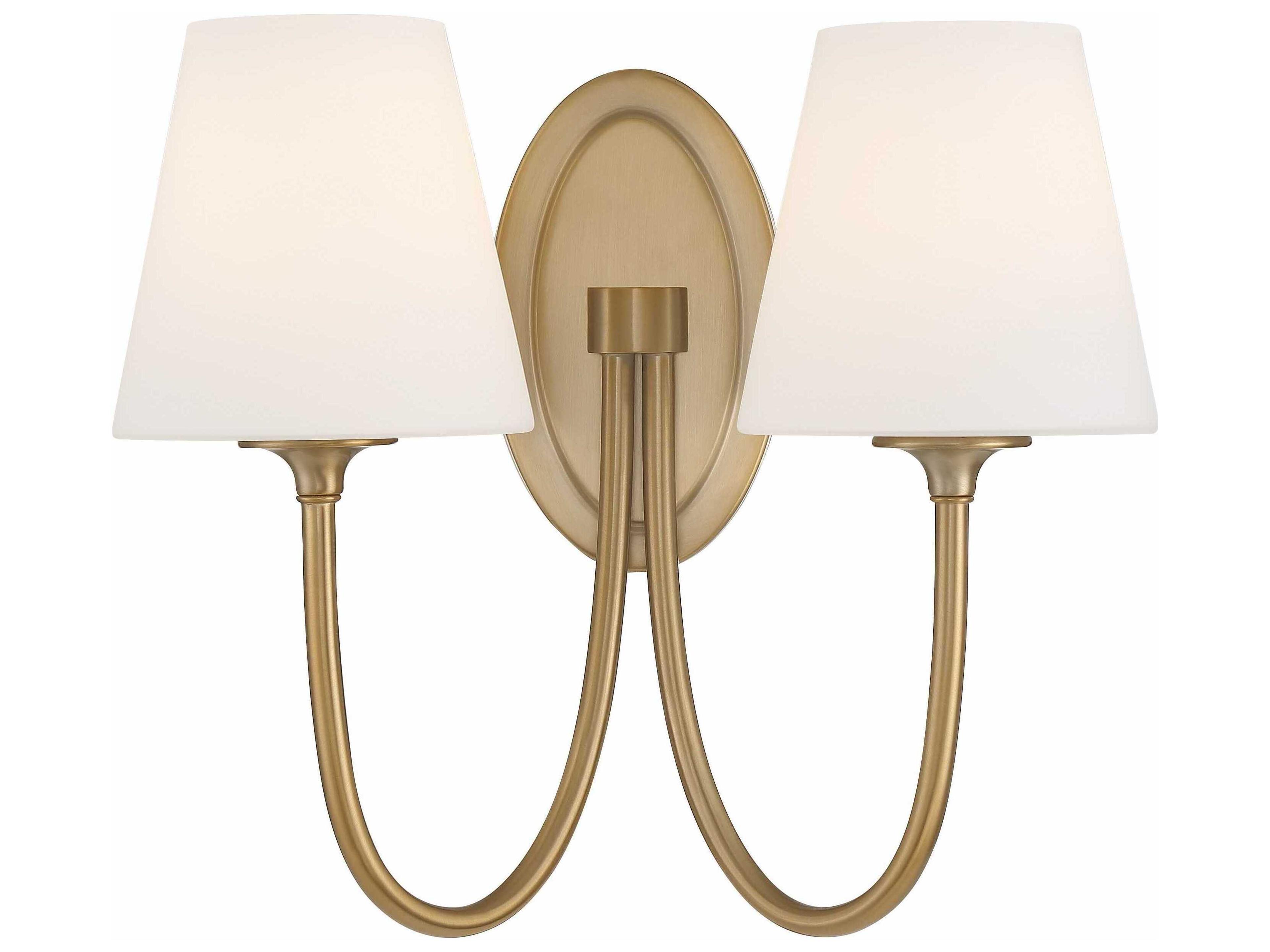 Juno 2-Light Vibrant Gold Glass Wall Sconce