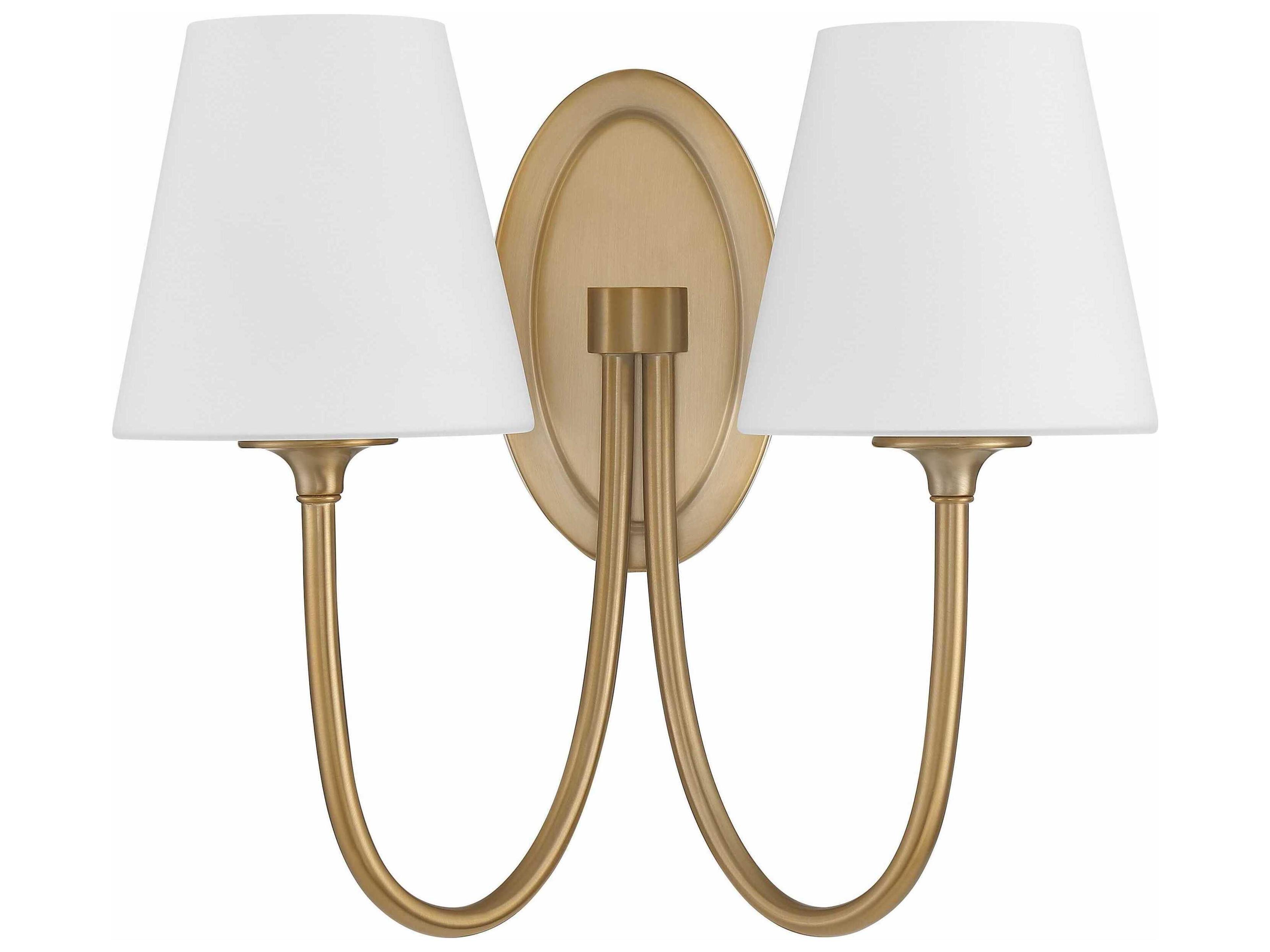 Crystorama Juno 2-Light Vibrant Gold Glass Wall Sconce