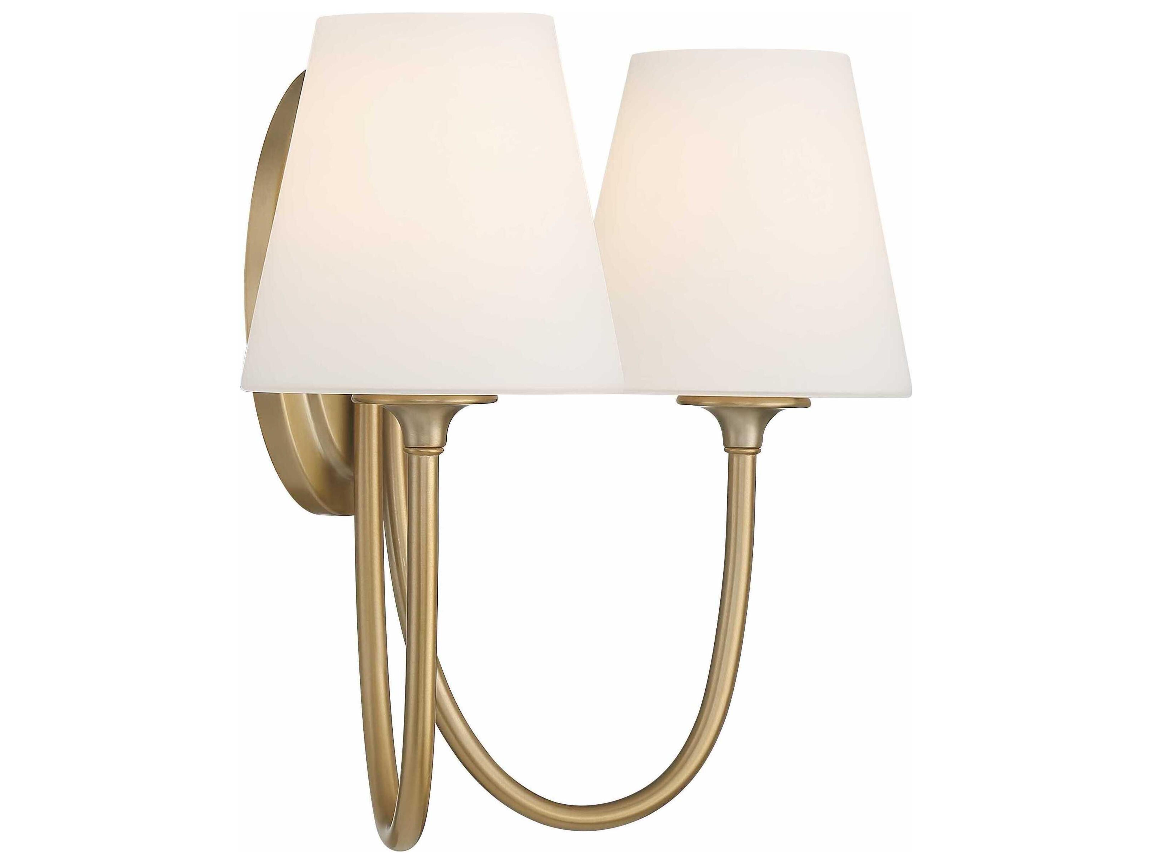 Crystorama Juno 2-Light Vibrant Gold Glass Wall Sconce