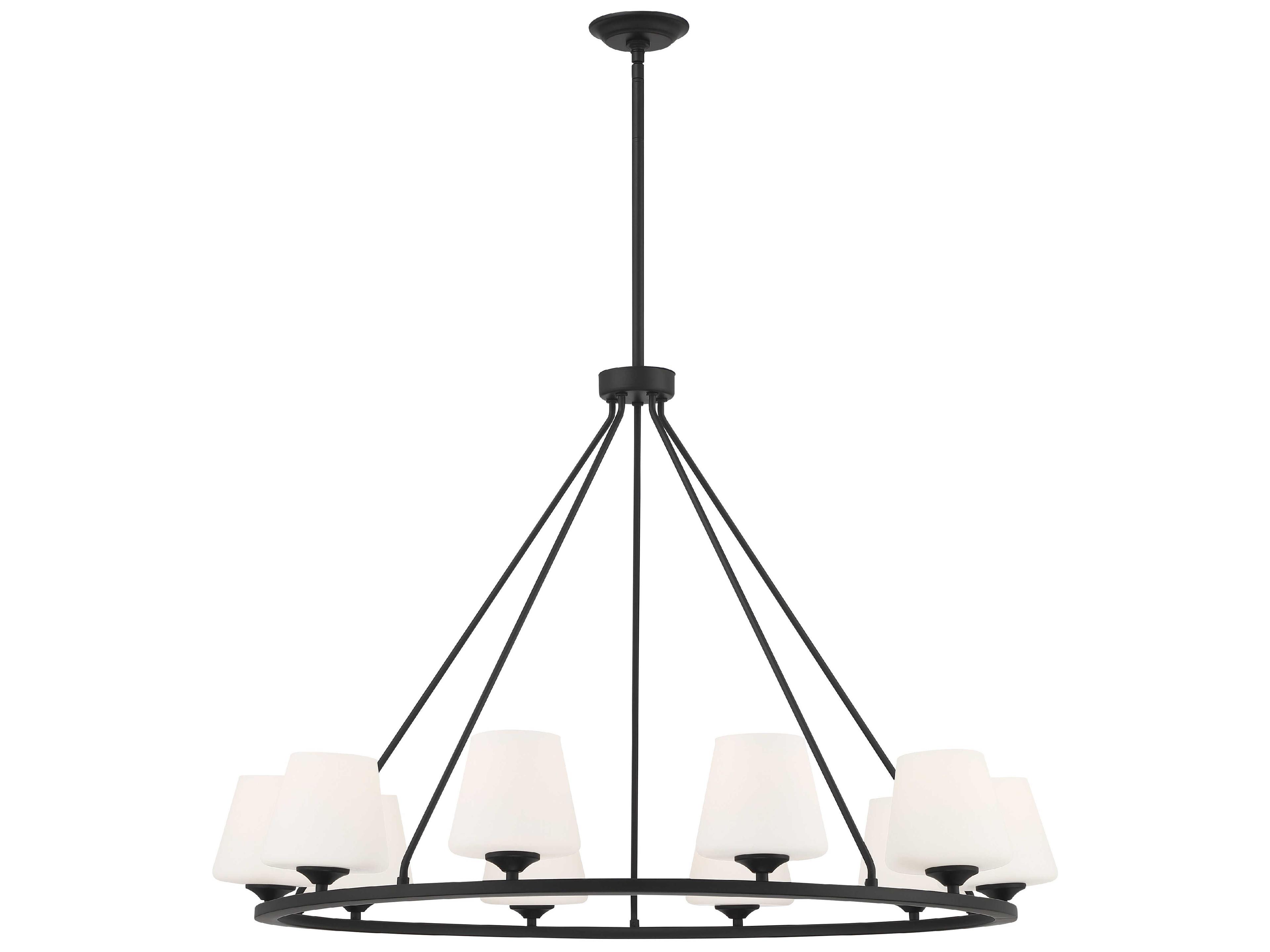 Keenan 10-Light Matte Black Glass Empire Chandelier