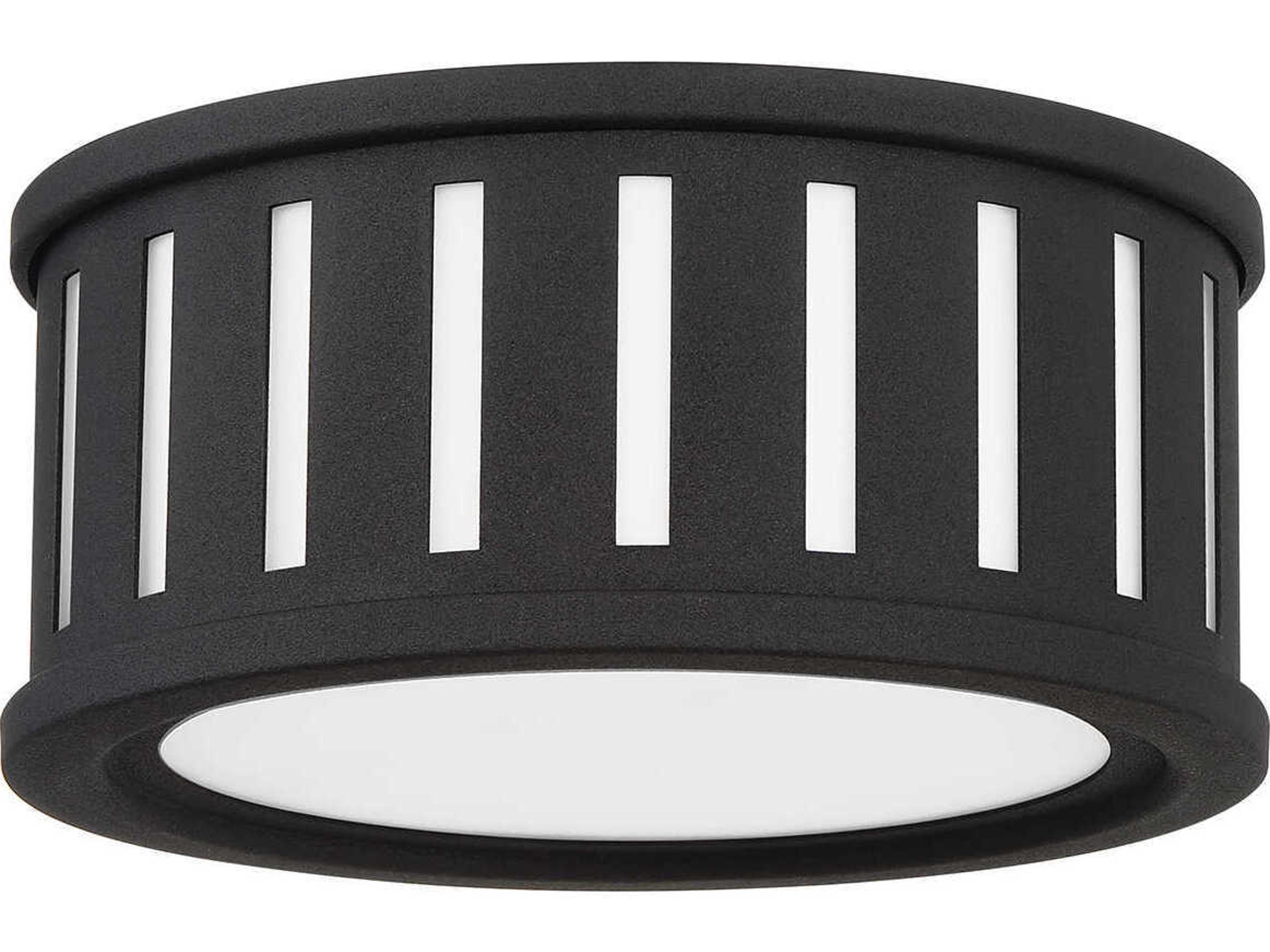 Crystorama Kendal 2-Light Black Forged Drum Flush Mount