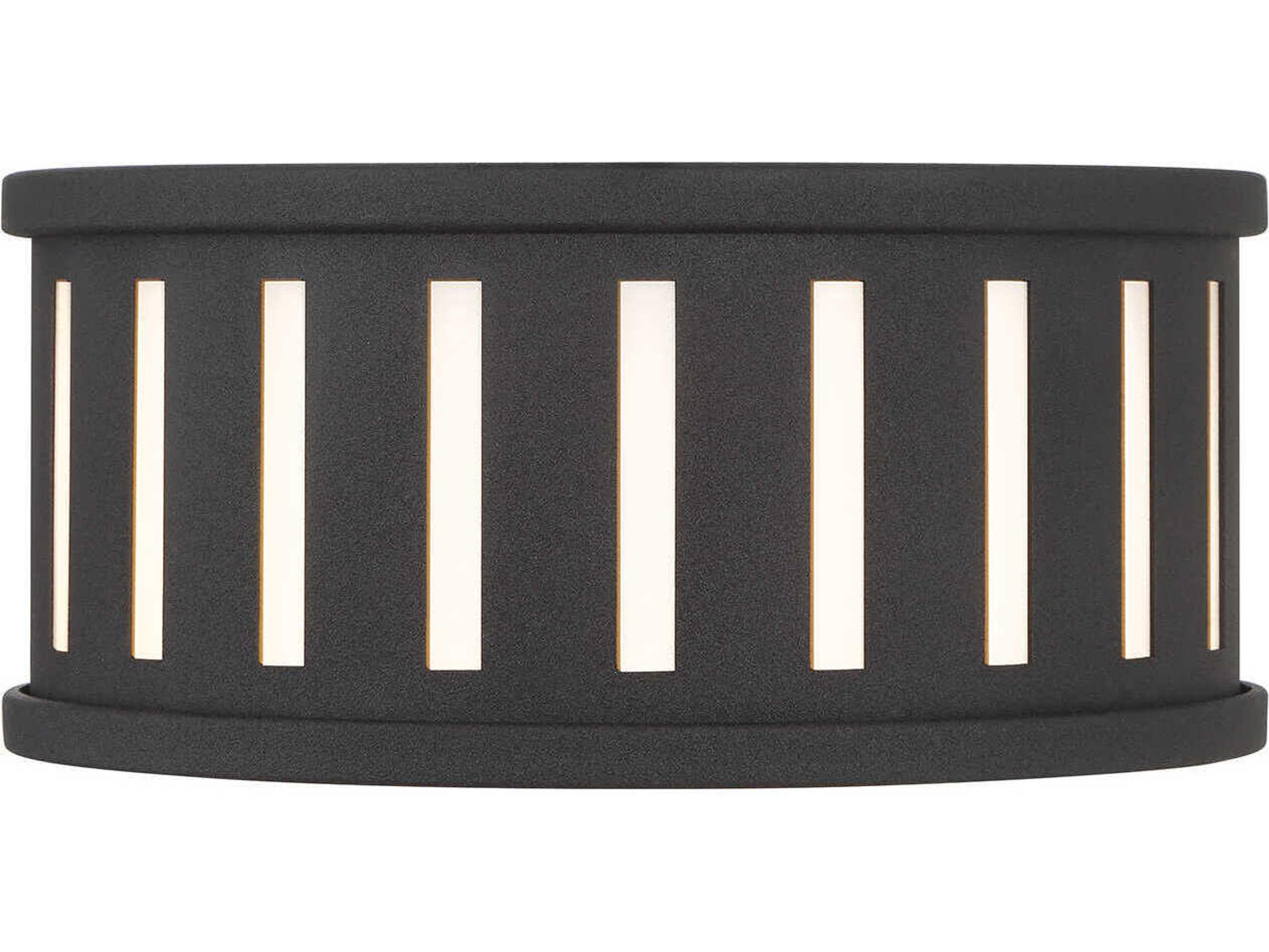 Crystorama Kendal 2-Light Black Forged Drum Flush Mount