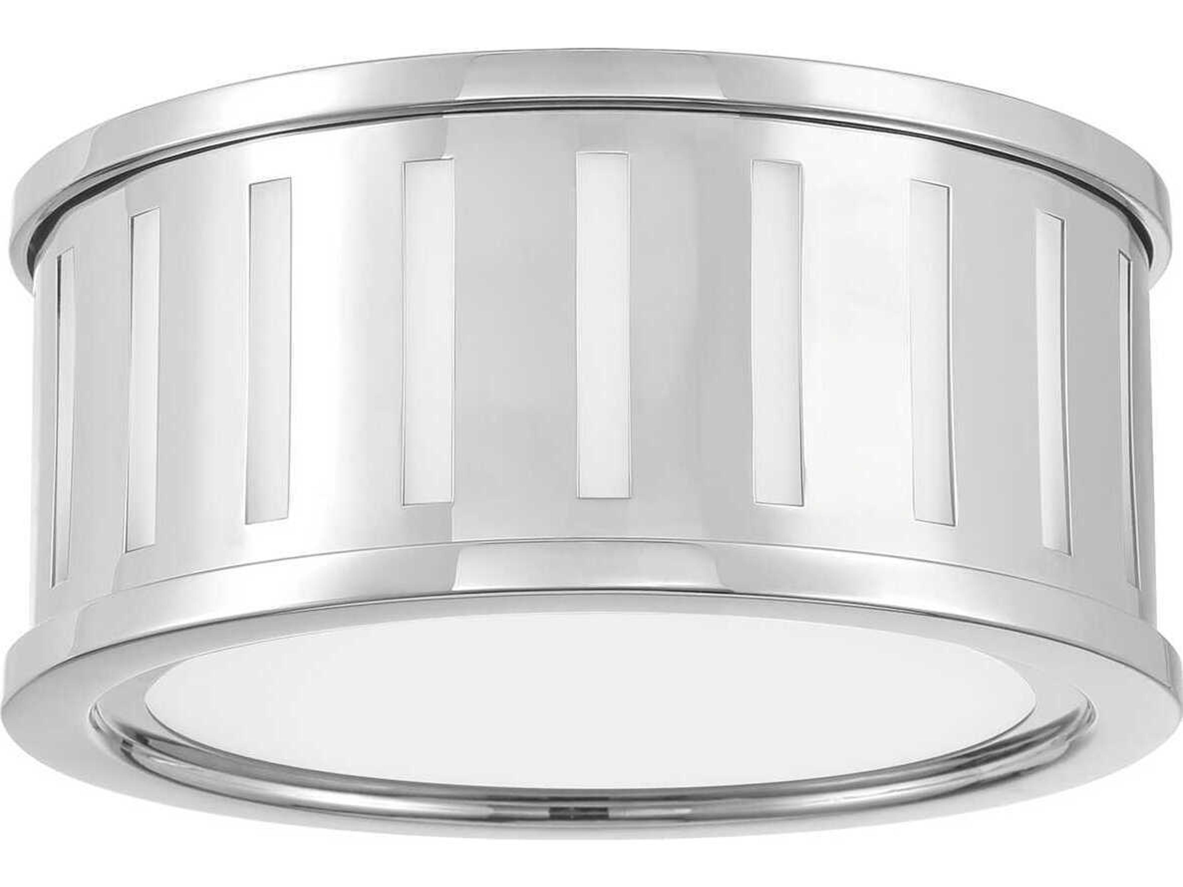 Crystorama Kendal 2-Light Polished Nickel Drum Flush Mount