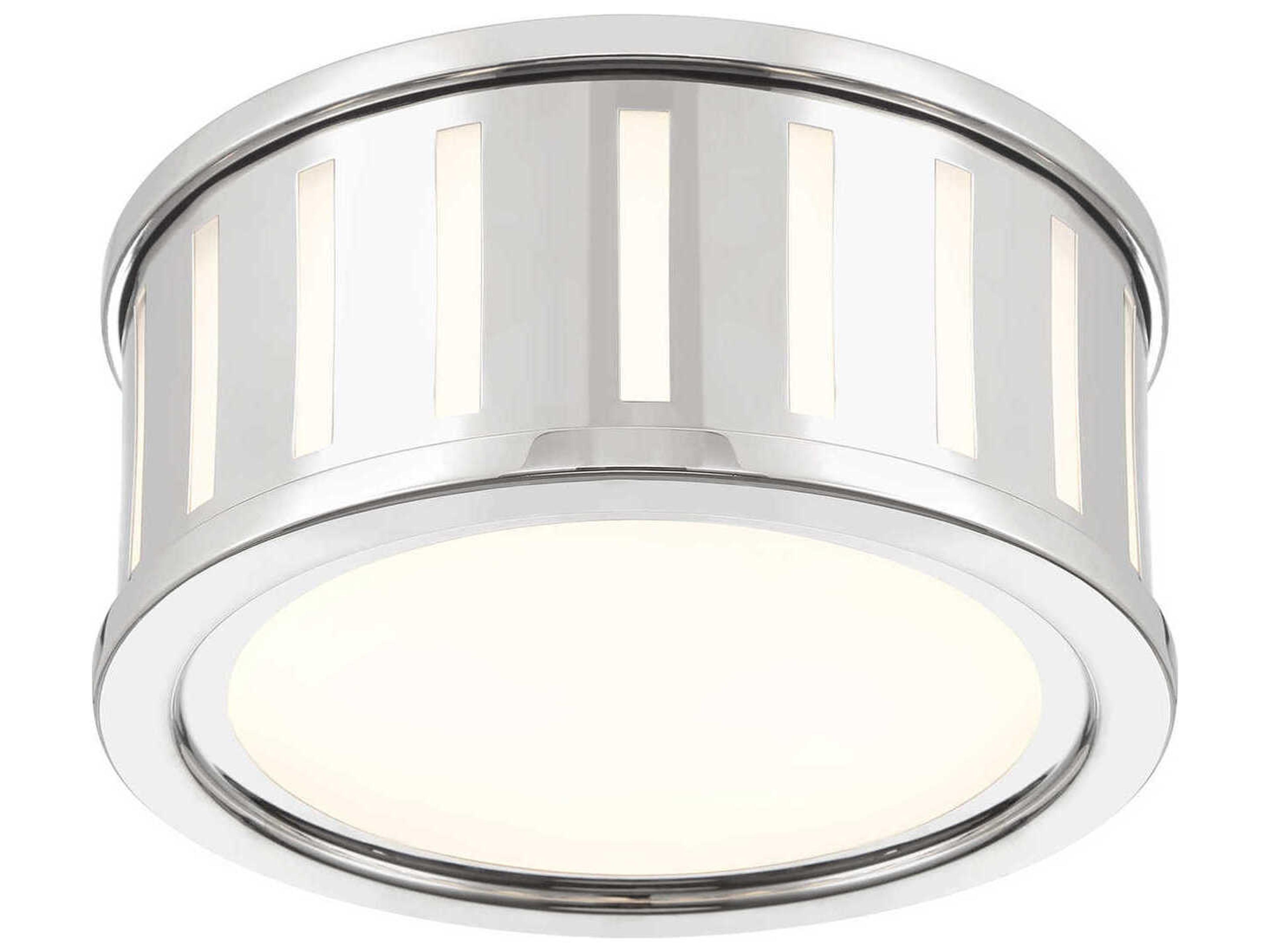 Crystorama Kendal 2-Light Polished Nickel Drum Flush Mount