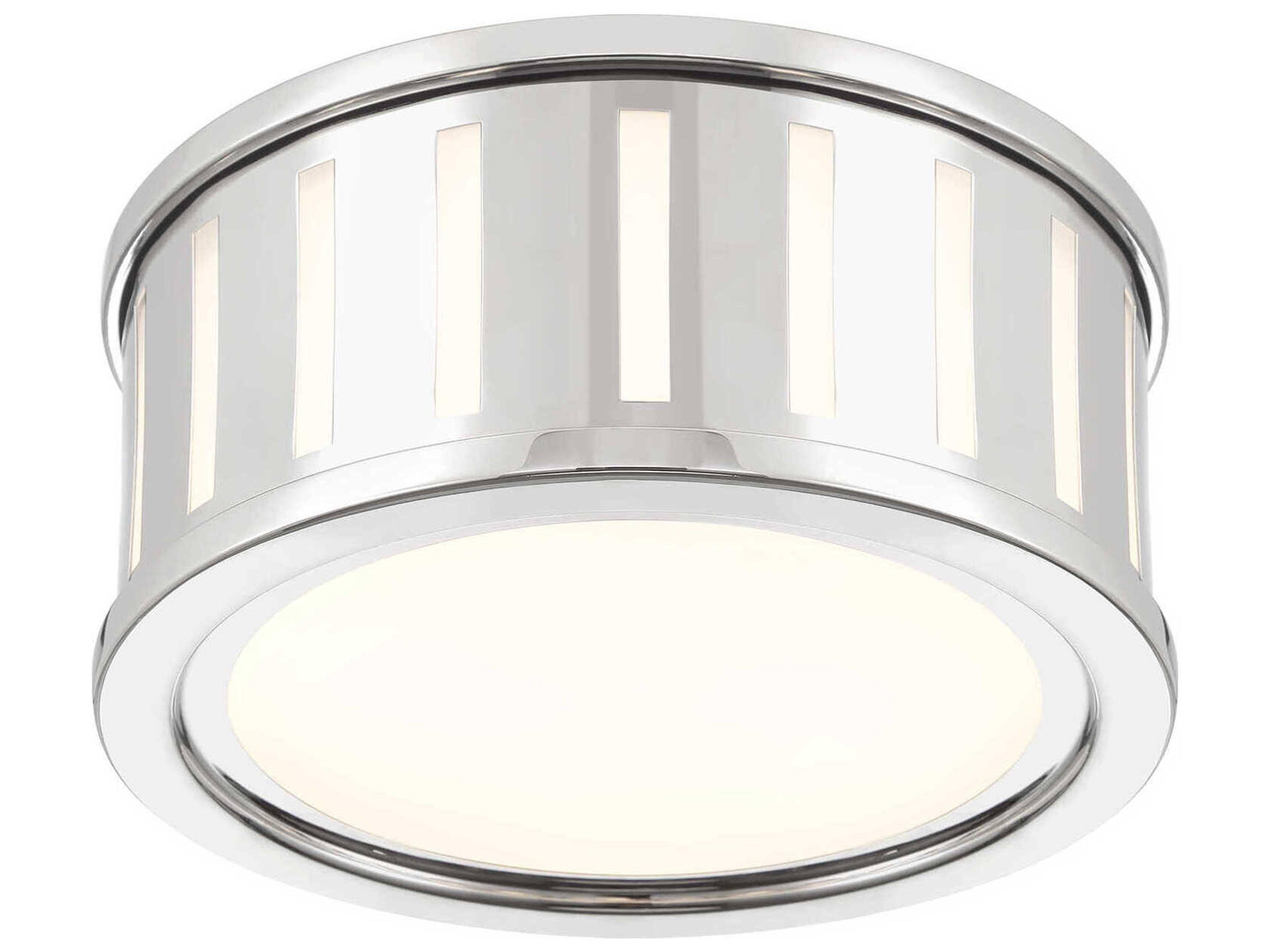 Crystorama Kendal 2-Light Polished Nickel Drum Flush Mount