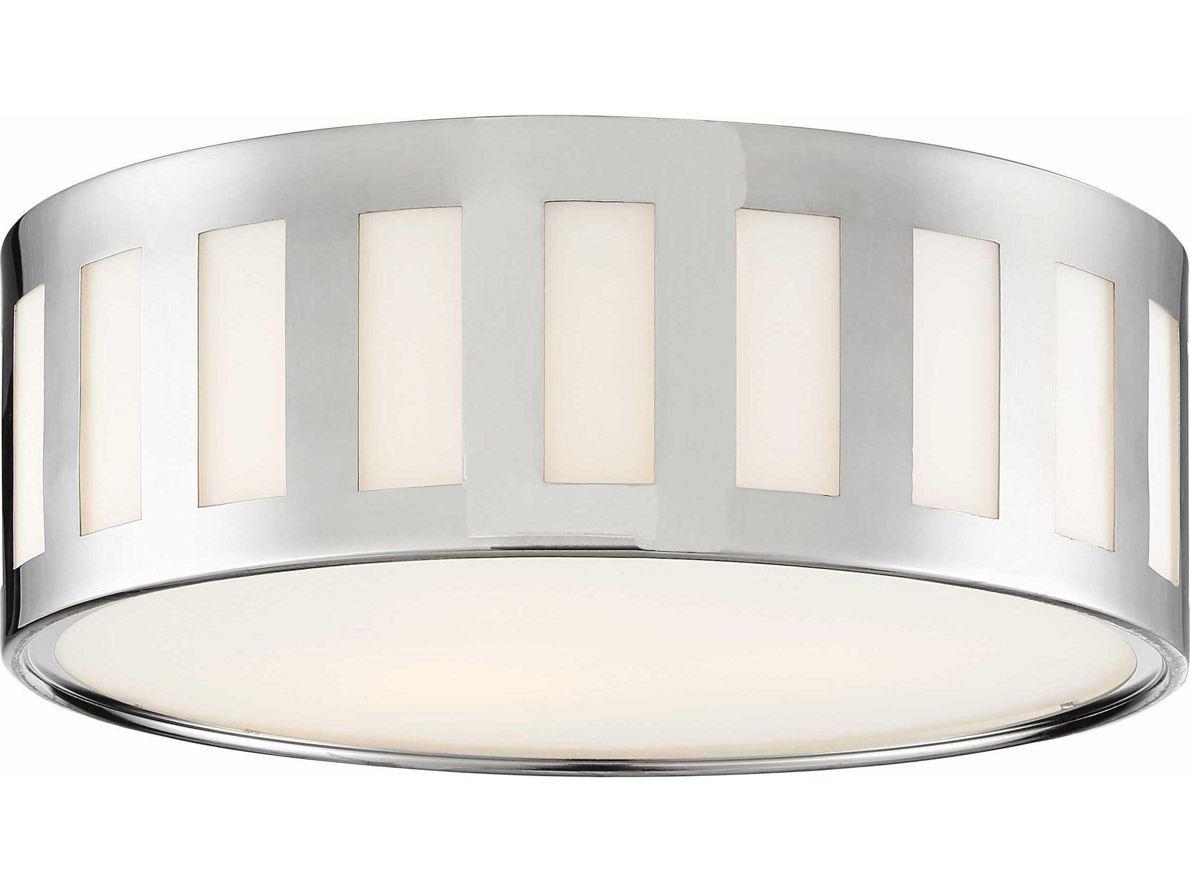 Crystorama Kendal 3-Light Nickel Glass Drum Flush Mount