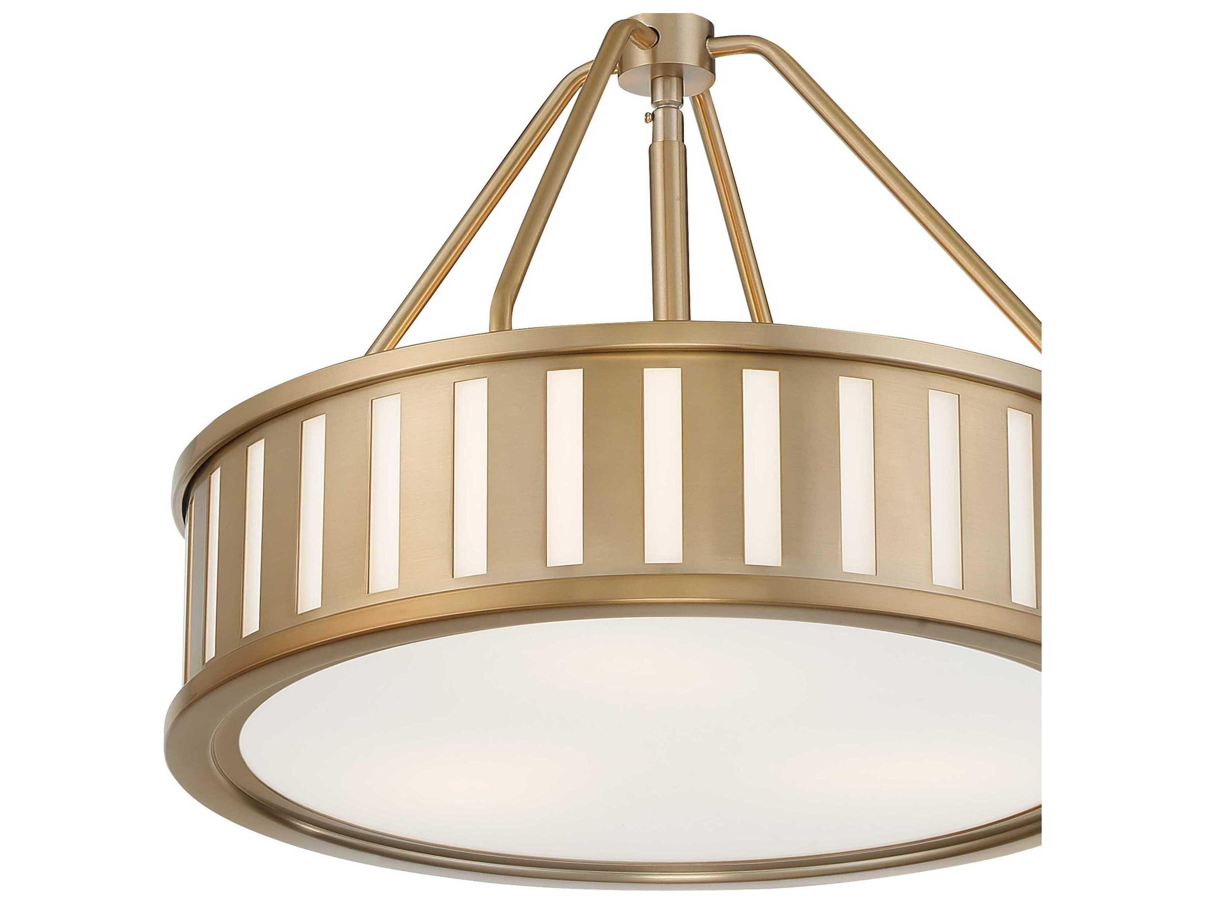 Crystorama Kendal 3-Light Vibrant Gold Glass Drum Pendant